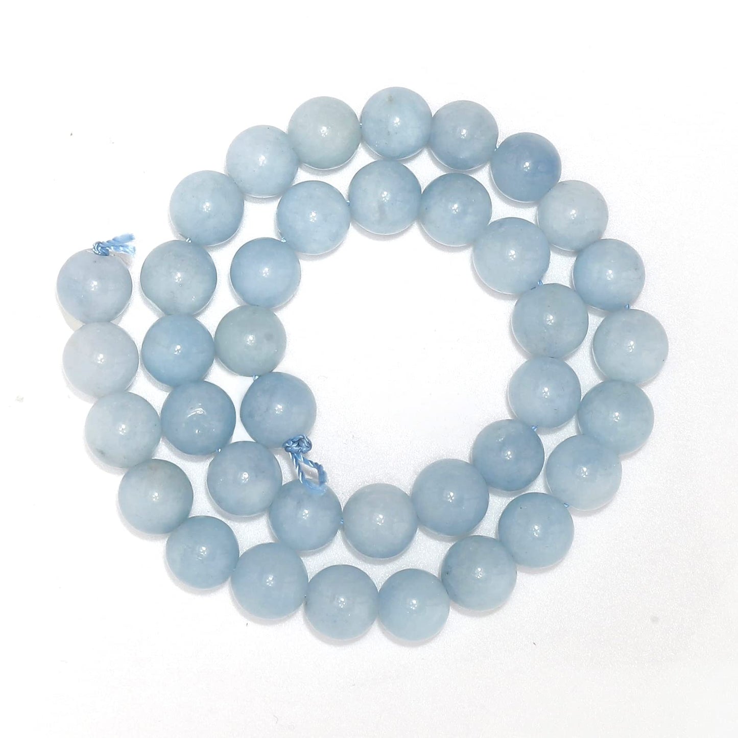 45pcs 8mm Natural Stone Beads Aquamarine Beads Energy Crystal Healing Power Gemstone for Jewelry Making, DIY Bracelet Necklace