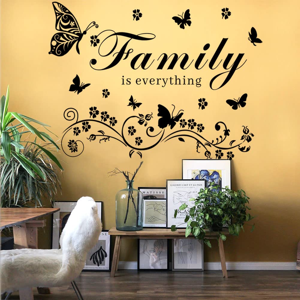 Family Wall Art Decal - Removable Wall Stickers Quotes 'Family is Everything' for Living Room, Bedroom, Dining Room, Kitchen