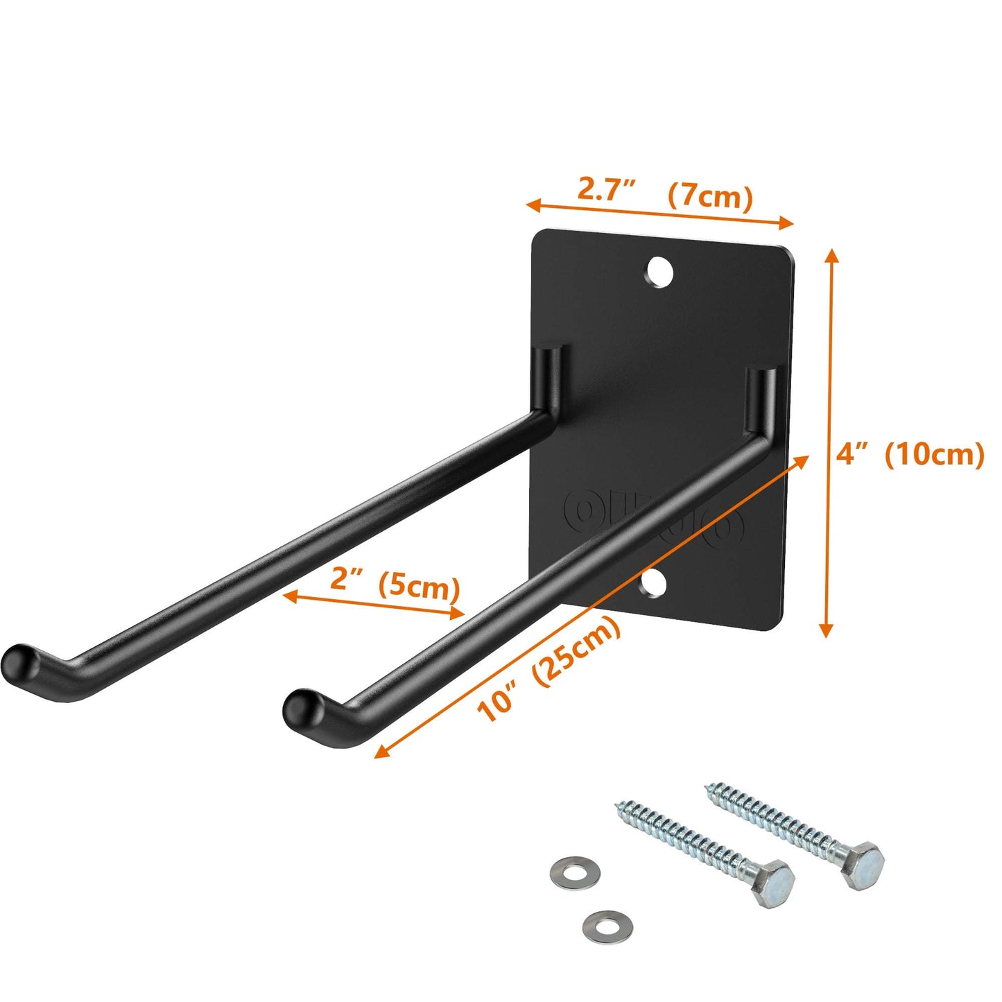 OUUO 4 Pack Garage Storage Organizer for Tool Organization Heavy-Duty Solid Steel Wall Hanger for Garden Tools - Shovel Holder, Rake Broom Yard Wall Mount Hooks - Overhead Garage Storage Rack