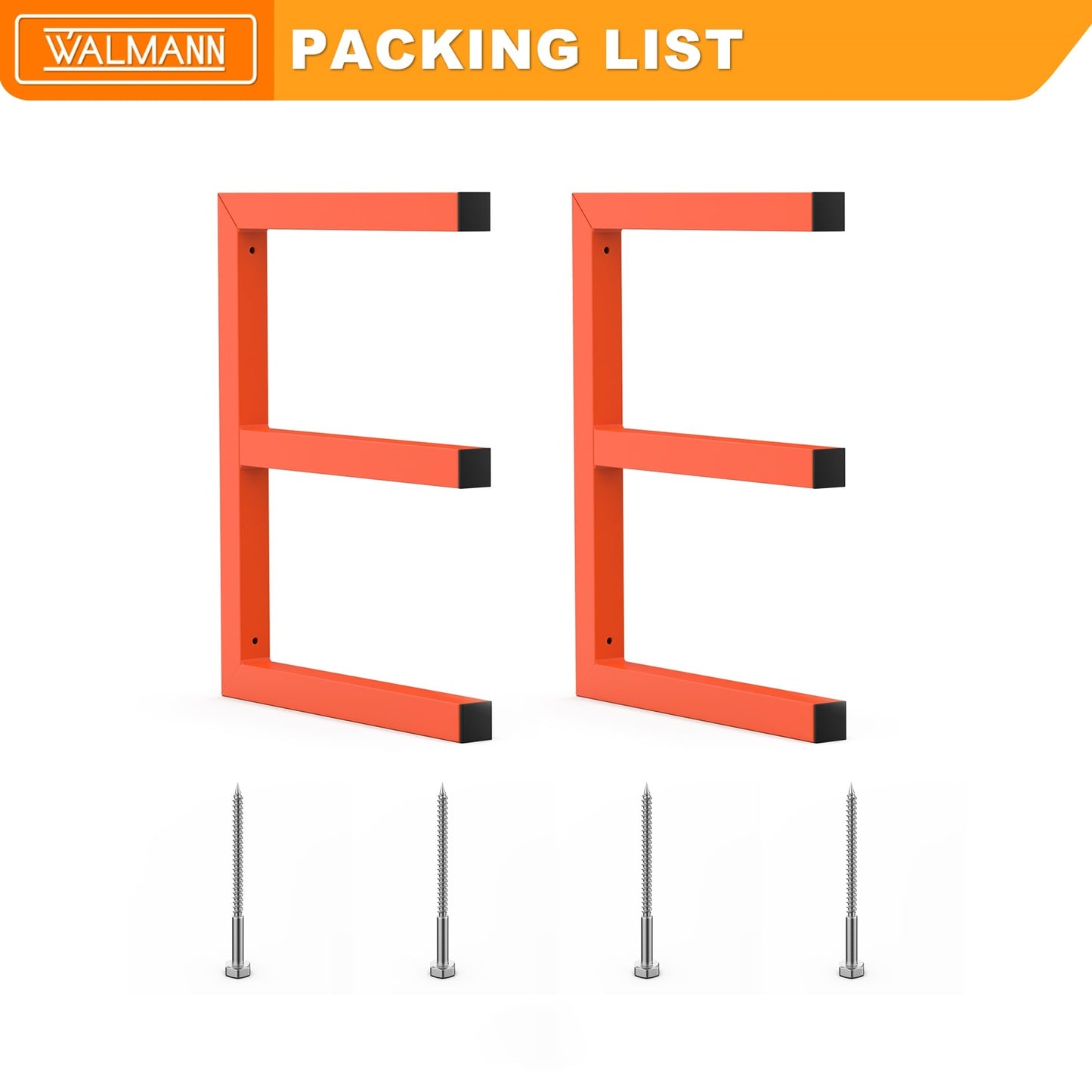 WALMANN Garage Wall Mounted Lumber Storage Rack, Overhead Heavy Duty One-Piece Design Lumber Rack for Woodworking Shop(1 Pair)
