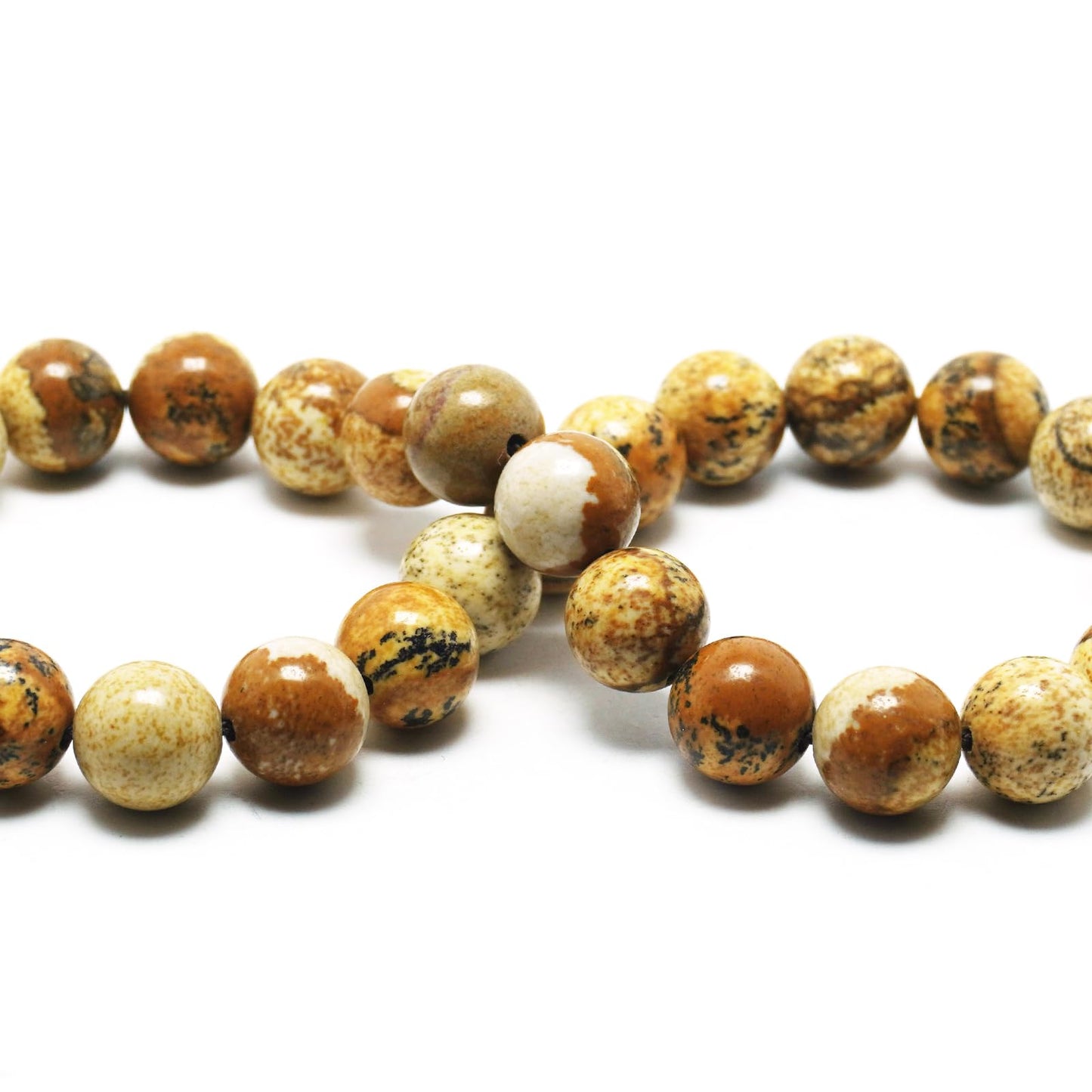 DIQIO Natural Stone Beads - Picture Jasper for Jewelry Making, 6mm Round Beads (58-60pcs)