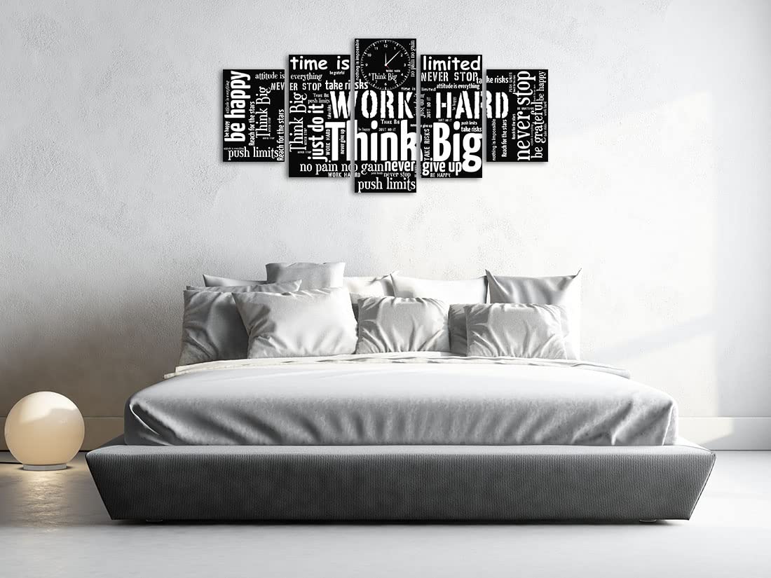 Biufo Inspirational Quotes Wall Art Canvas Print Black White Motivational Words Picture for Living Room Bedroom Office Decor (Small)