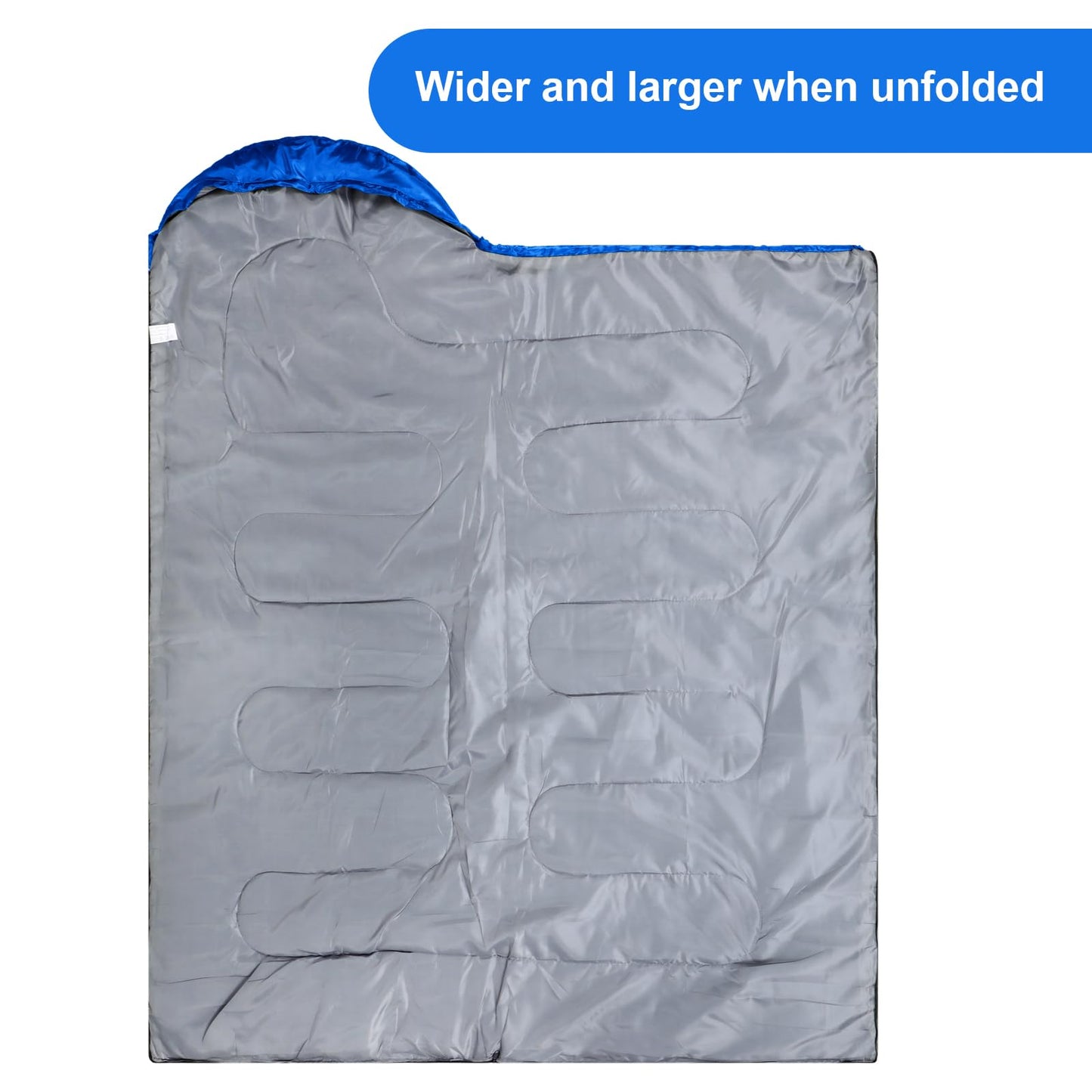 Tudomro 2 Pcs Camping Sleeping Bag for Adults Lightweight Packable Waterproof Camping Gear Equipment to Keep Warm for Outdoor Backpacking Hiking Travel (Blue,Orange)