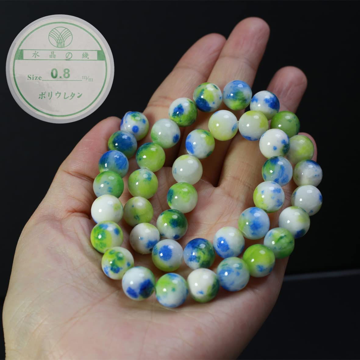 ZHFMLY 10mm Natural Persian Jade Beads, Green Colorful Dyed Healing Crystal Round Loose Stone Beads for Jewelry Making, DIY Bracelets Necklaces, Chakra Energy Craft Supplies One Strand