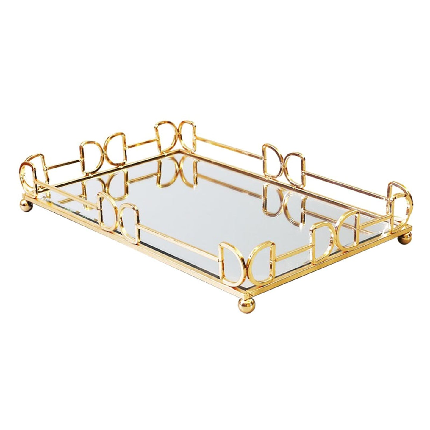 hejhncii Stylish Antique Mirroring Display Tray Home Accessory for Stylish Storage and Display in Bathroom or Bedroom Wedding