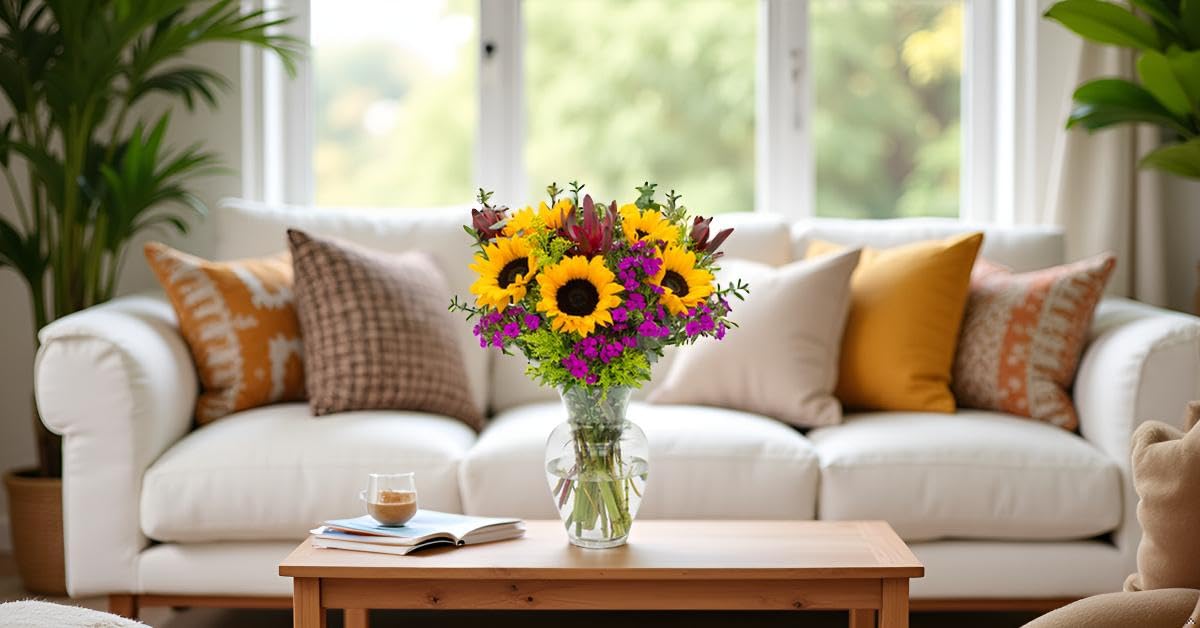 STARGAZER BARN Wildflower Bouquet (Vase Included) - Hand-Tied in the USA - Fresh Flower Delivery for Birthday, Anniversary, Sympathy, Home Decor, Wedding, Mother's Day