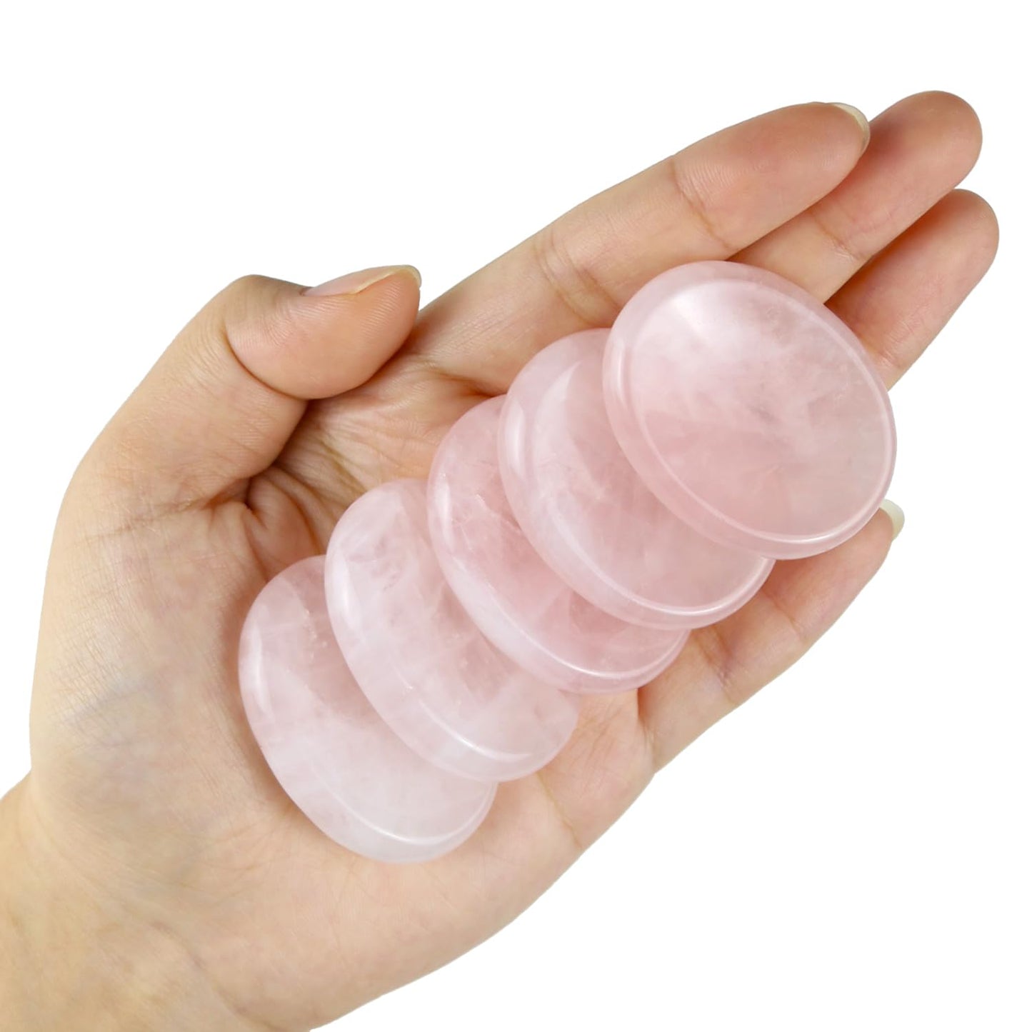 Nvzi Worry Stones Rose Quartz Crystals for Kids, Chakra Crystals and Healing Stones, Oval Palm Stone, Thumb Stone, Crystals for Beginners, Spiritual Gifts for Women, Meditation Accessories (1PCS)