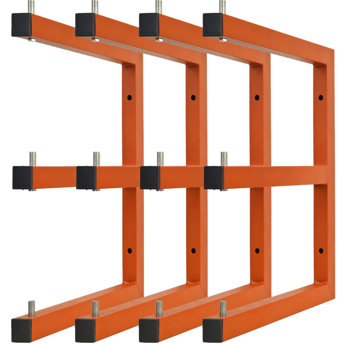 WIMART Lumber Storage Metal Rack Wall, Heavy Duty 3-Level Wall-Mounted Wood Rack Organizer for Garage Workshop and Shed (6 Pack)