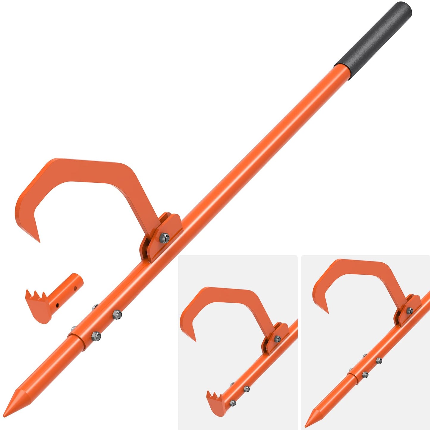 Dolibest 42/49'' Steel Cant Hook Tool, Log Peavey Tool, Cant Logging Tool, Dual Function Log Handler Tool for Rolling and Clamping Logs, with Adjustable Hook and 9.4'' Non-Slip Handle