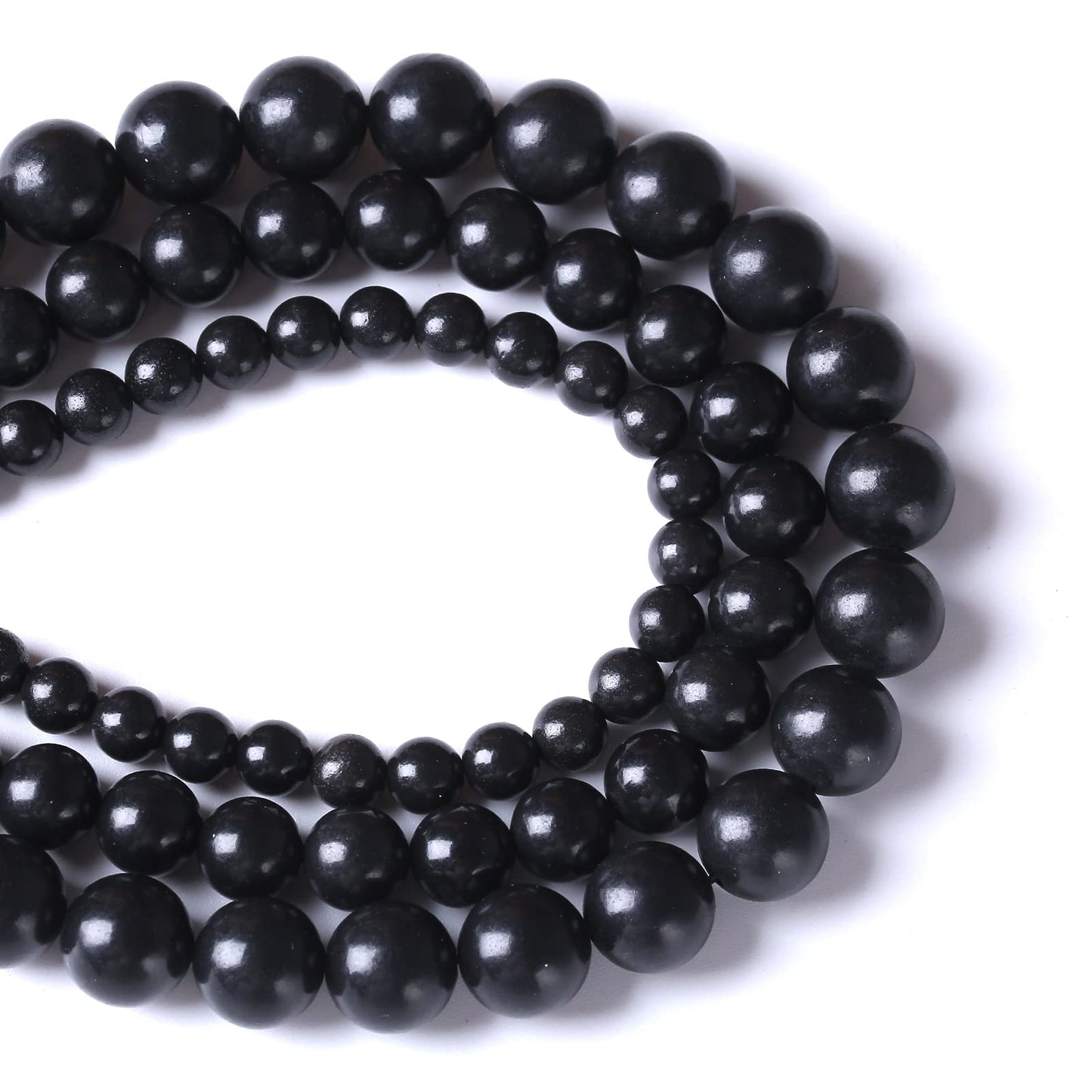 4MM 88PCS Natural Stone Shungite Beads Crystal Loose Beads for Jewelry Making DIY Bracelet