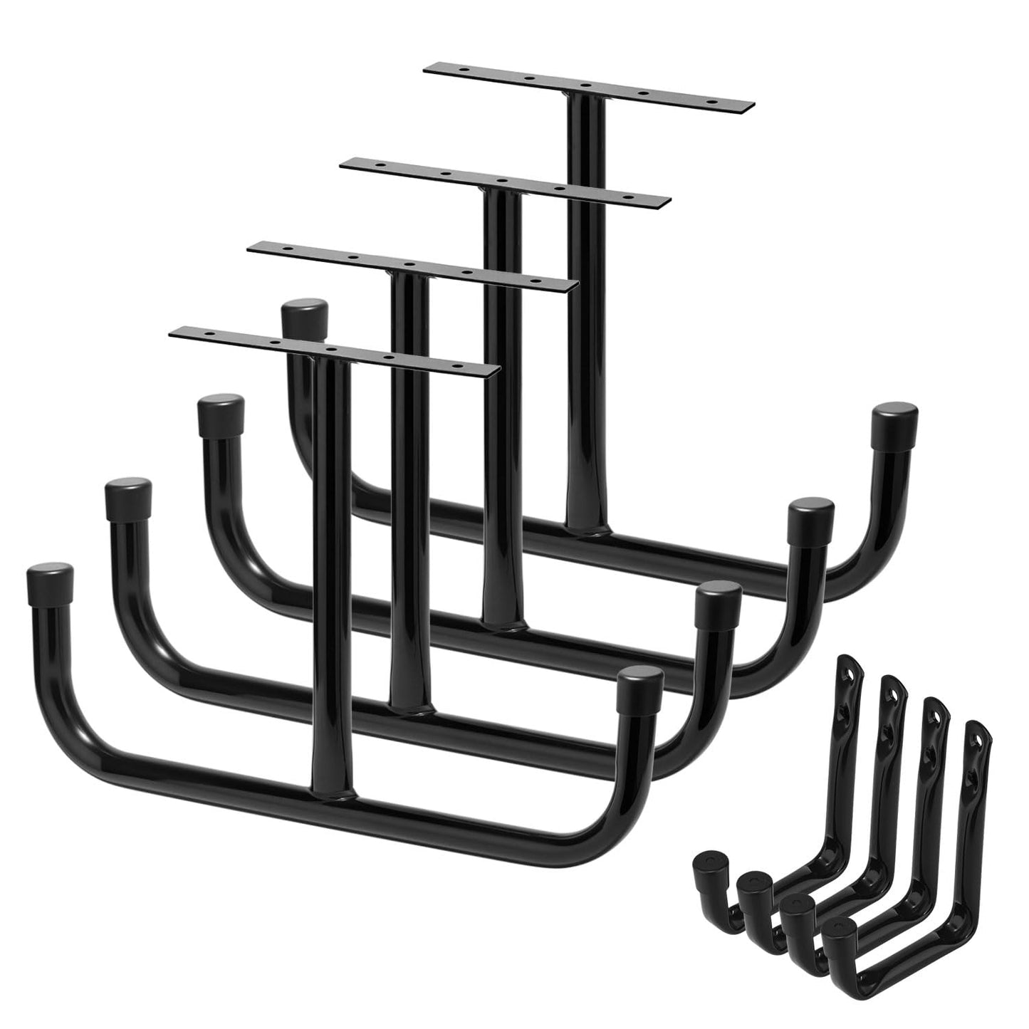 Huondonk Overhead Garage Storage Rack 4 Pack with 4 Hooks, 66Lbs & 45Lbs Capacity, Heavy-Duty 444Lbs Total Garage Ceiling Storage System