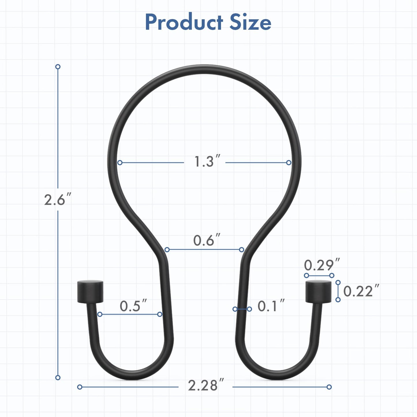 Bathway Shower Curtain Hooks Black Shower Curtain Rings, Simple Double Hook Shower Curtain Hooks Rust Proof, Smooth Sturdy Metal Shower Hooks for Shower Curtain Rod, 12Pcs Shower Rod Hooks