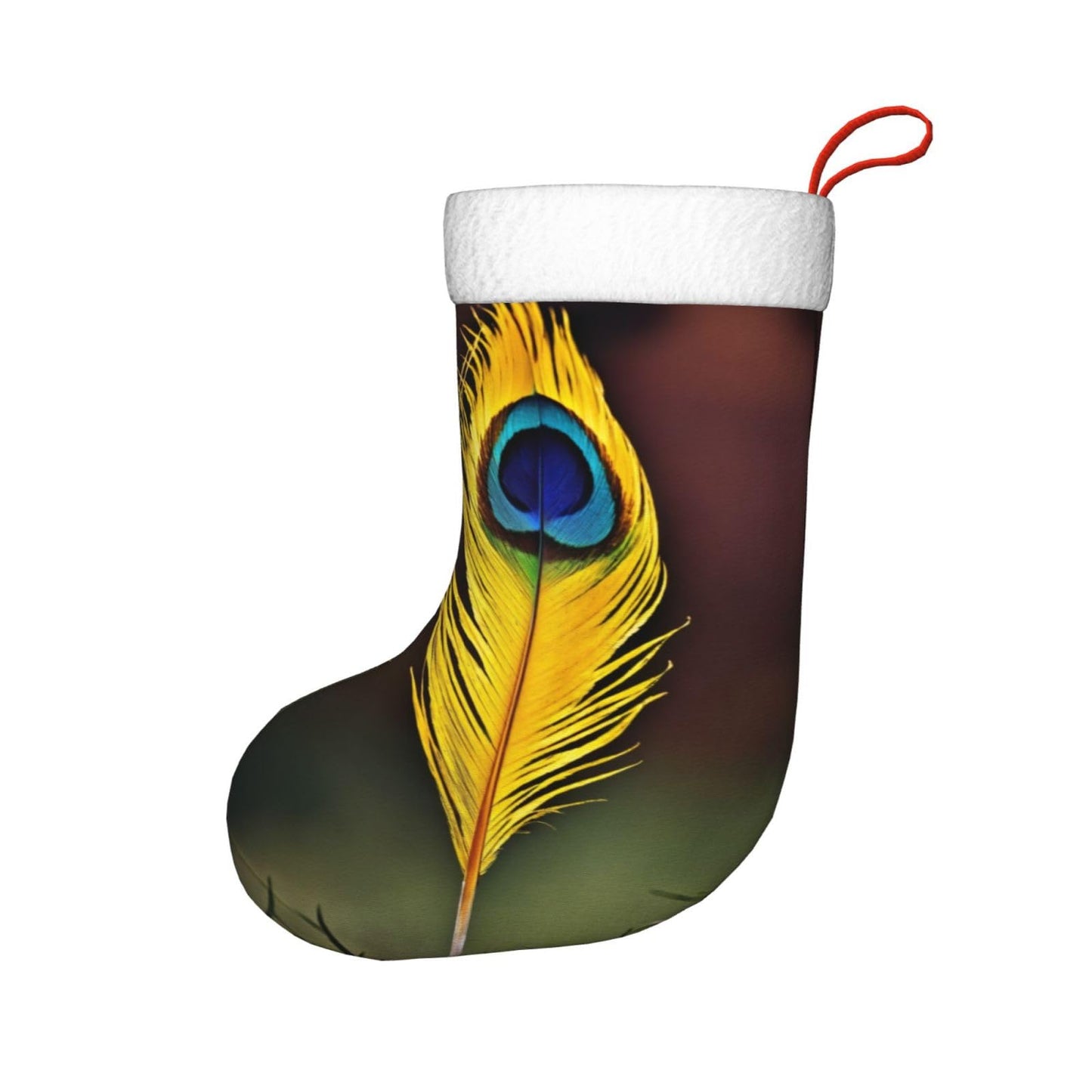 MYHSZTAH Feather Print Novelty Joyful Season Decorative Socks,Festive Ornament,Traditional Christmas Socks
