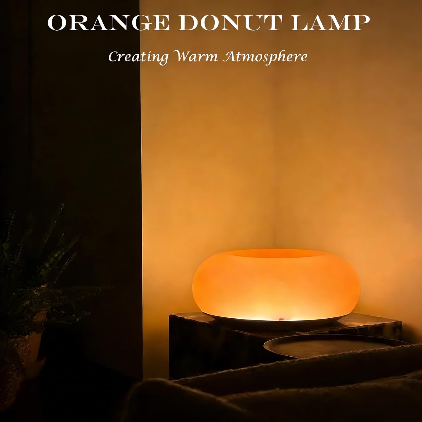 MIXL - Orange Donut Table Lamp,Dount Light Lamp Ambient Lighitng,Aesthetic Touch Table Lamps,Modern Cute Desk Lamps for Living Room Bedroom