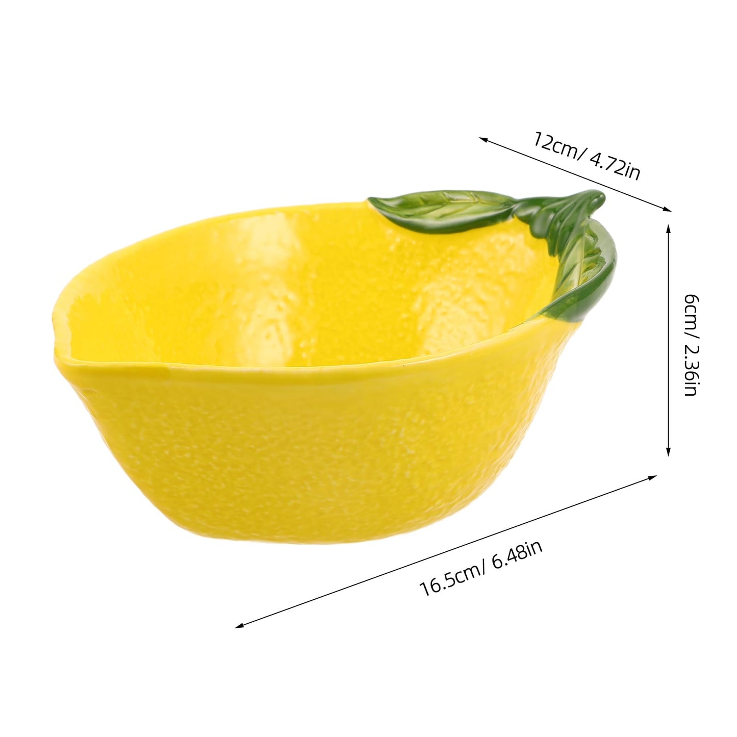 HAKIDZEL Lemon Shape Bowl Ceramic Dessert Bowl Fruit Serving Platter For Snacks Fruit Salad Decorative Jewelry Dishes For Home Kitchen Living Room Decor