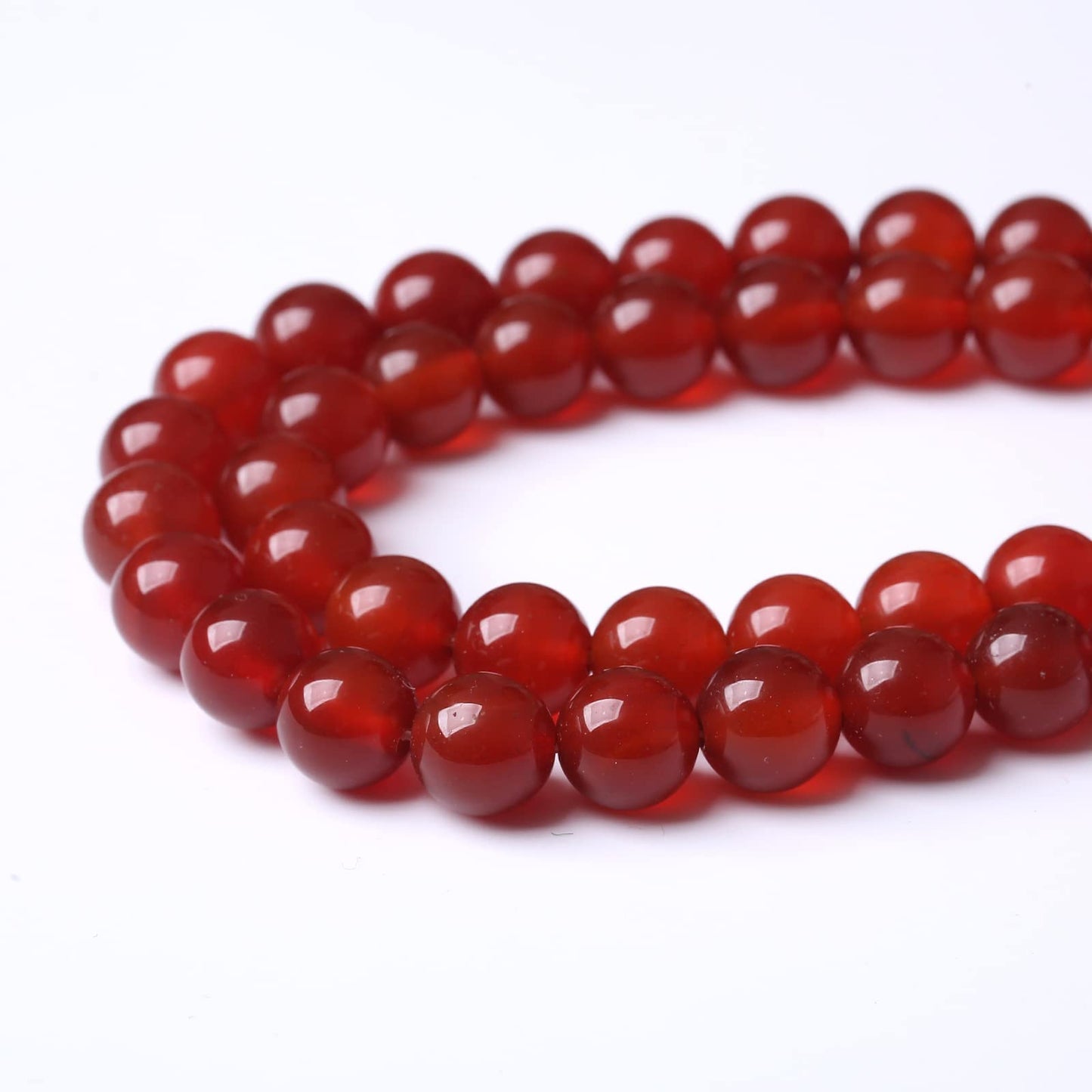 45PCS 8MM Beads Natural Red Agate Round Loose Semi-Precious Gemstone Round Loose Beads for Jewelry Making 15Inch