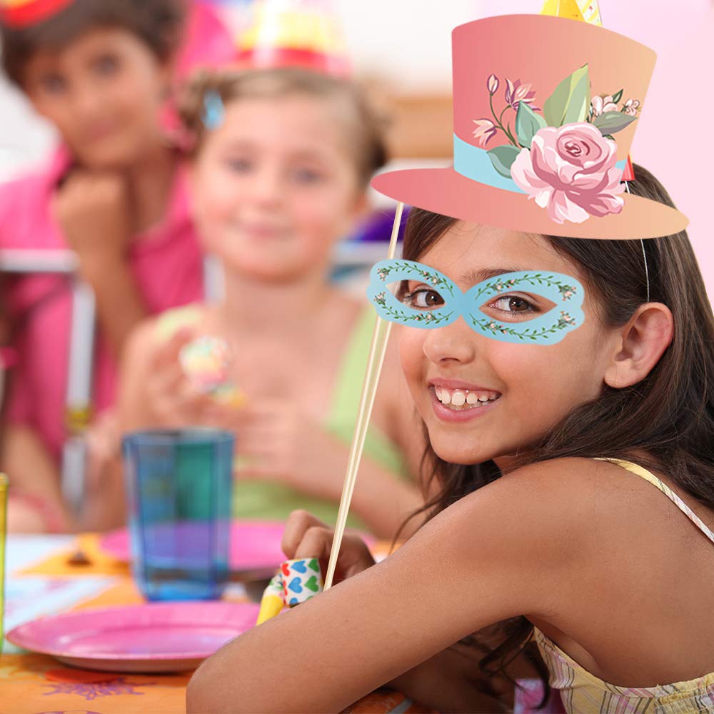 Tea Party Photo Booth 25PCS Party Supplies Holiday Picture Decorations Photo Booth Props for Party Favors Pose Sign Kit Fun for Party