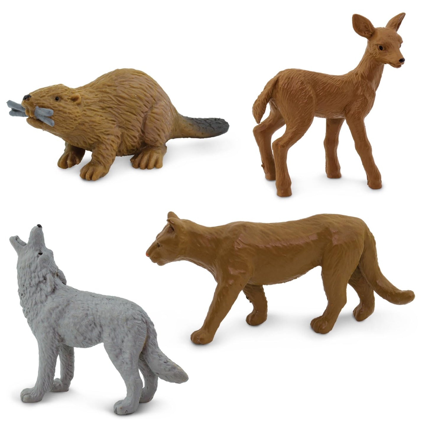 Safari Ltd Nature TOOB - 12 Mini Figurines with Rabbit, Beaver, Doe, Gray Wolf, Fox, Black Bear, Moose, Mountain Lion, Bald Eagle, and More - Educational Toy for Boys, Girls & Kids Ages 3+