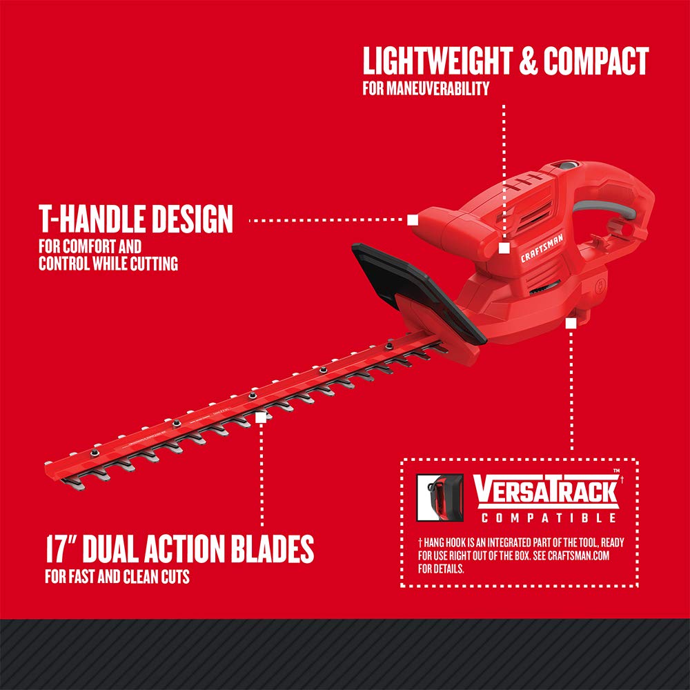 CRAFTSMAN Hedge Trimmer, 17-inch, Corded (CMEHT150)