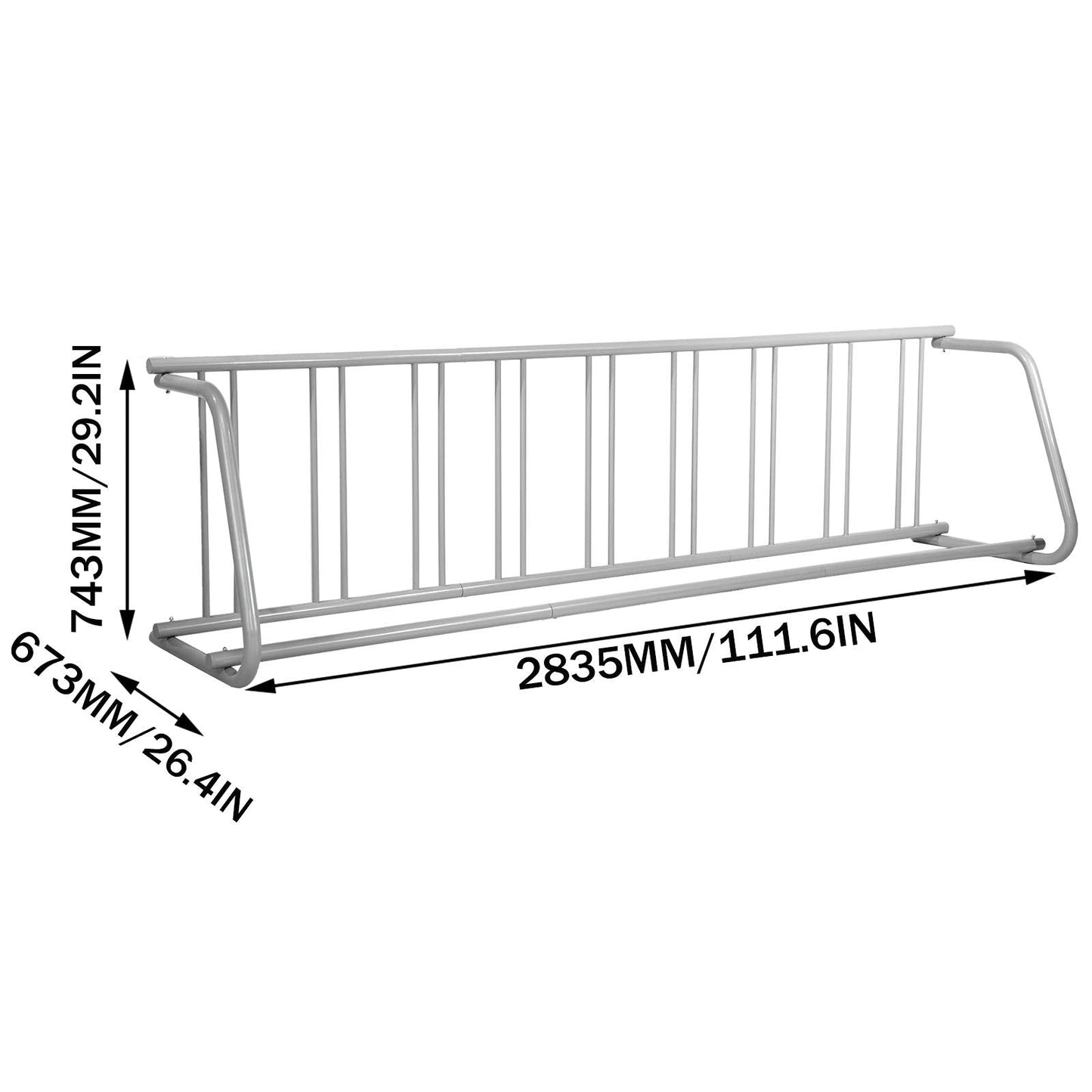 BestEquip 111" Length Floor Bike Rack, 9 Holders All-Steel Grid Bike Rack, Single-Side Storage Stand for Garages Streets Yards