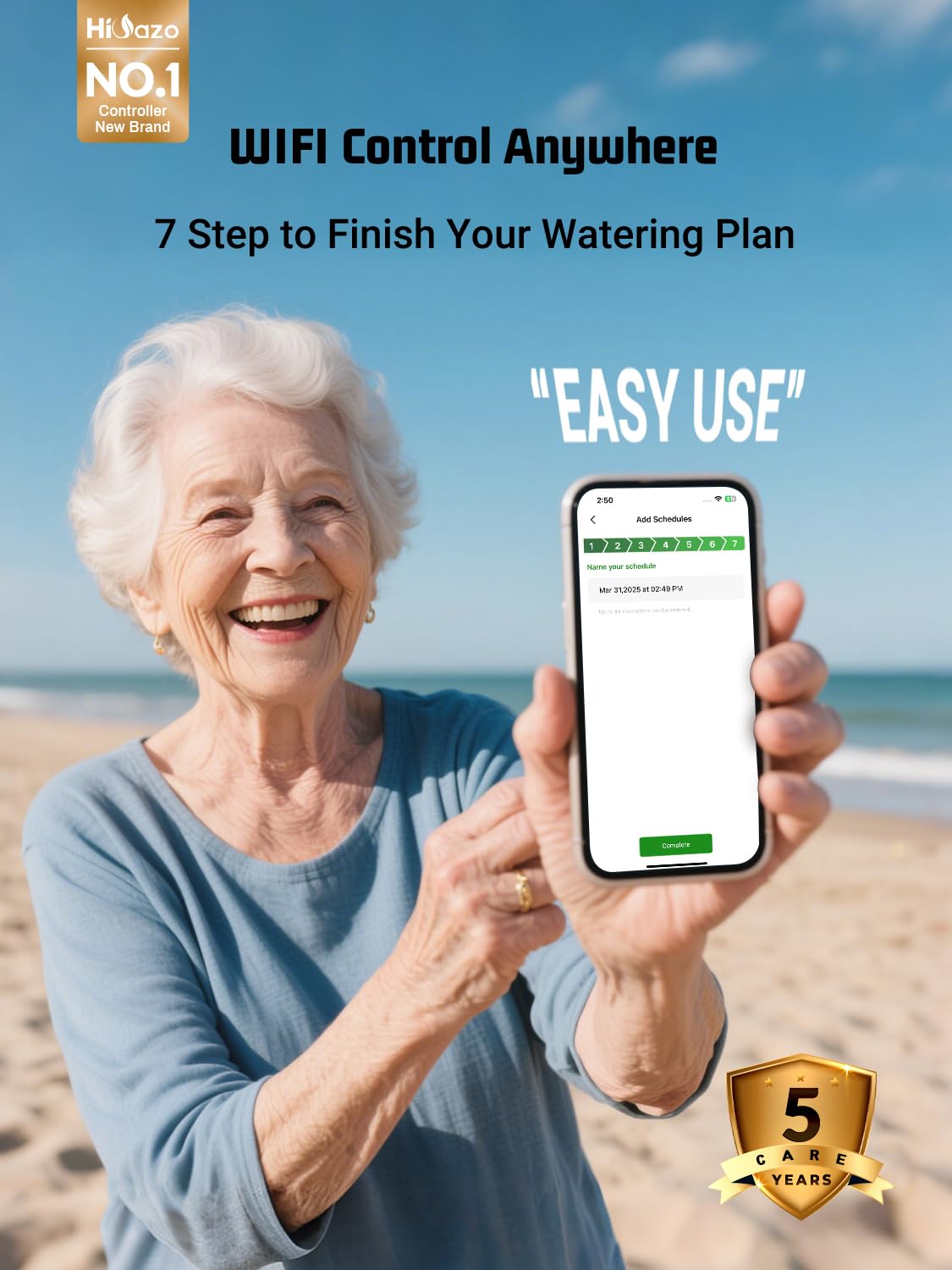 Smart Sprinklers Controller WiFi, Irrigation Controller Easy Use App Enabled, 6 Zone + 16 Plans, Save Water Auto Skip Rain, Freeze & Wind, 10 Minutes Install