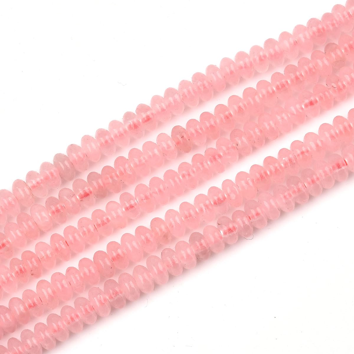 152pcs 4x2mm Natural Rose Quartz Disk Rondelle Spacer Stone Semi Precious Gemstone Loose Beads for Jewelry Making 15 Inch