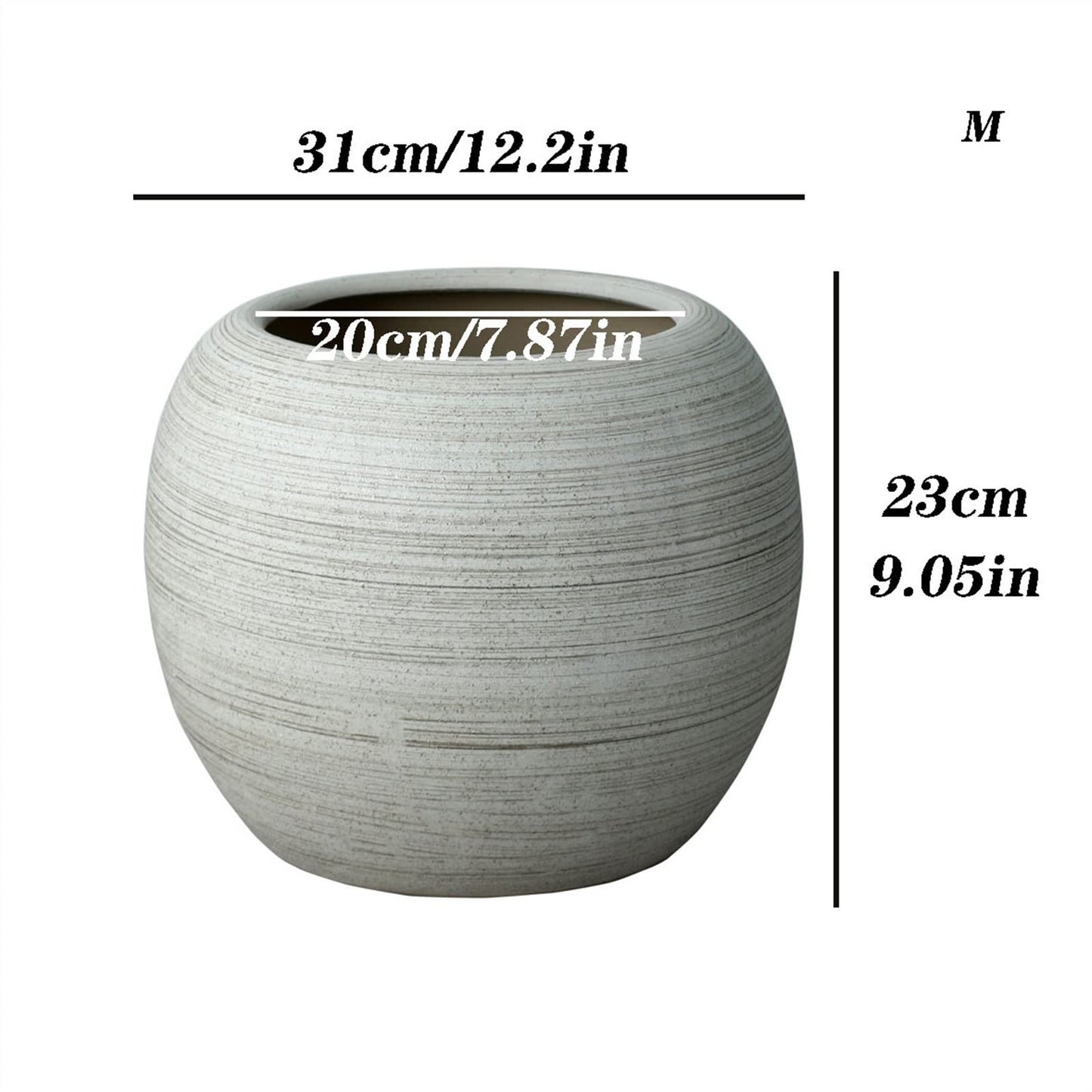 YIMUBDBM Creative Flower Pots Ceramic Flower Pot Plant Container Oversized Spherical Floor Planter Mall Decoration Courtyard Large Green Flower Pot Flowers Pot Plant Bucket-B:high 23 cm
