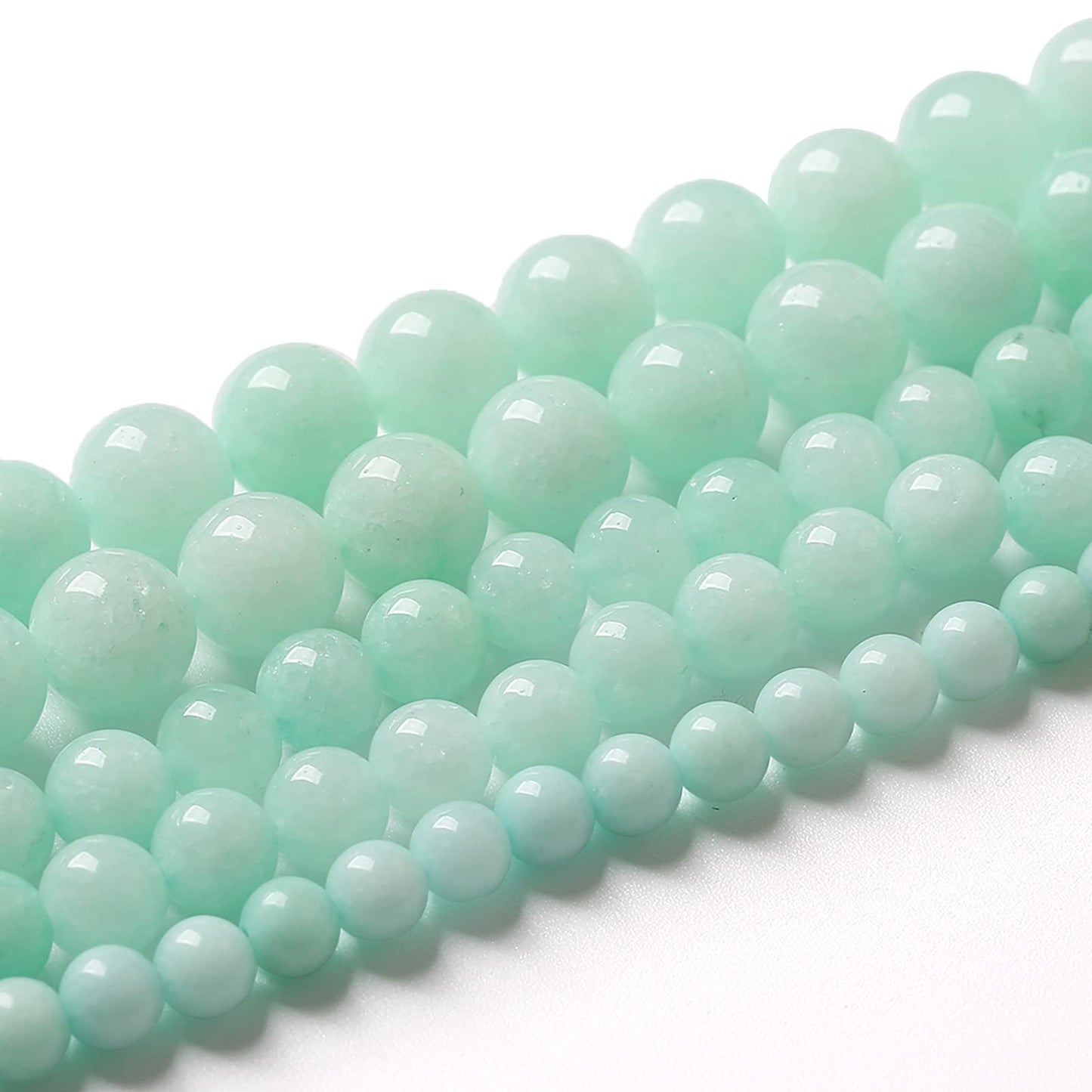 90pcs 4mm Natural Blue Amazonite Stone Beads Round Loose Energy Healing Stone Beads for Jewelry Making DIY Bracelet 15 Inch (4mm, Blue Amazonite Stone)