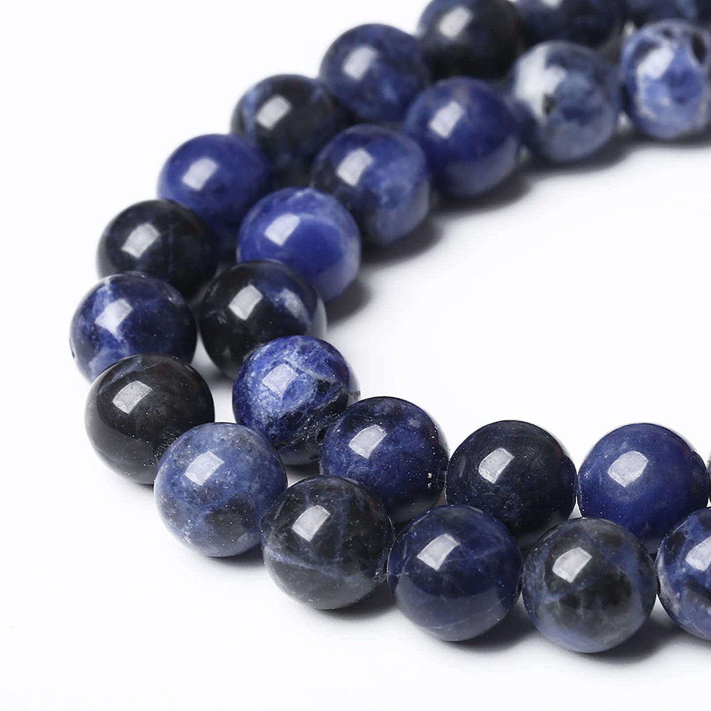 60PCS 6mm Natural Dark Blue Sodalite Stone Beads Round Loose Beads for Jewelry Making DIY Bracelet Energy Stone Healing Power 1 Strand (6mm, Natural Blue Sodalite)