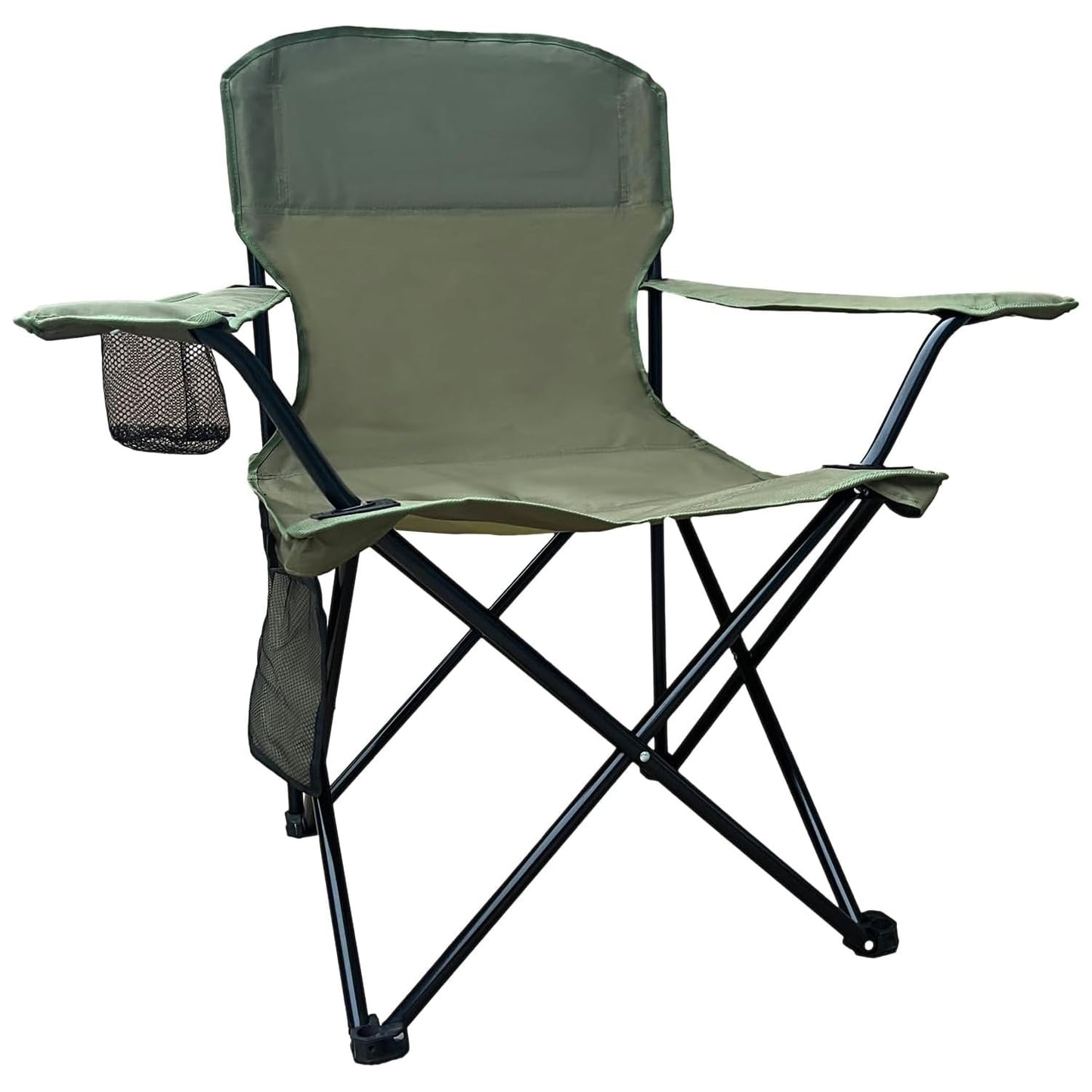 SAILARY Folding Camping Chairs Portable Outdoor Chair for Camping, Fishing, Beach, Picnic, Lightweight High Back Foldable Chair with Cup Holder & Storage Bag, Supports 300lbs, Green