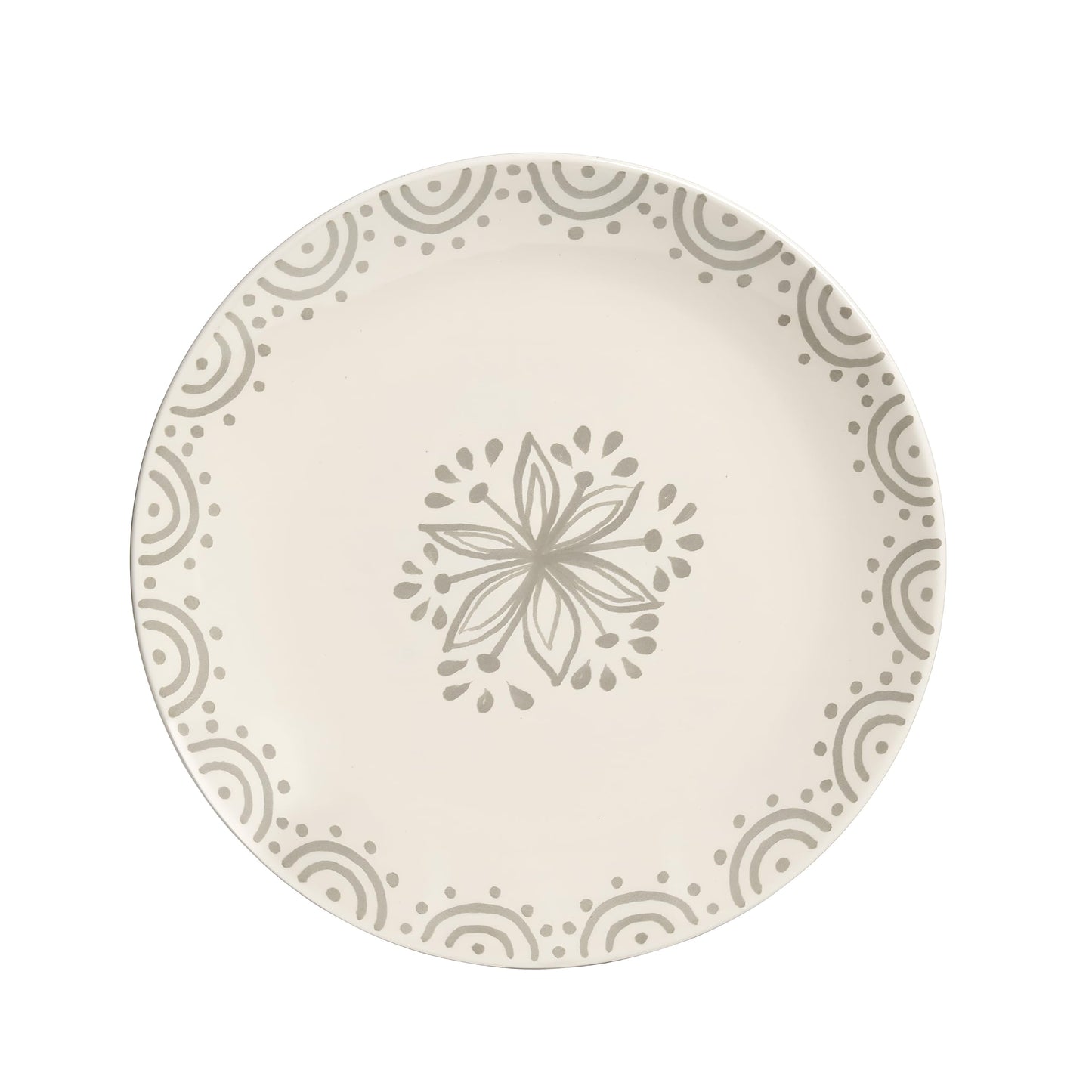 Sango 12-Piece Speckled Stoneware Dinnerware Set for 4- Glossy Plates and Bowls Set with Hand-Painted Floral Pattern, Rustic Ceramic Dish Set, Elegant Dishes for Everyday Dining, Siterra Glazed Garden