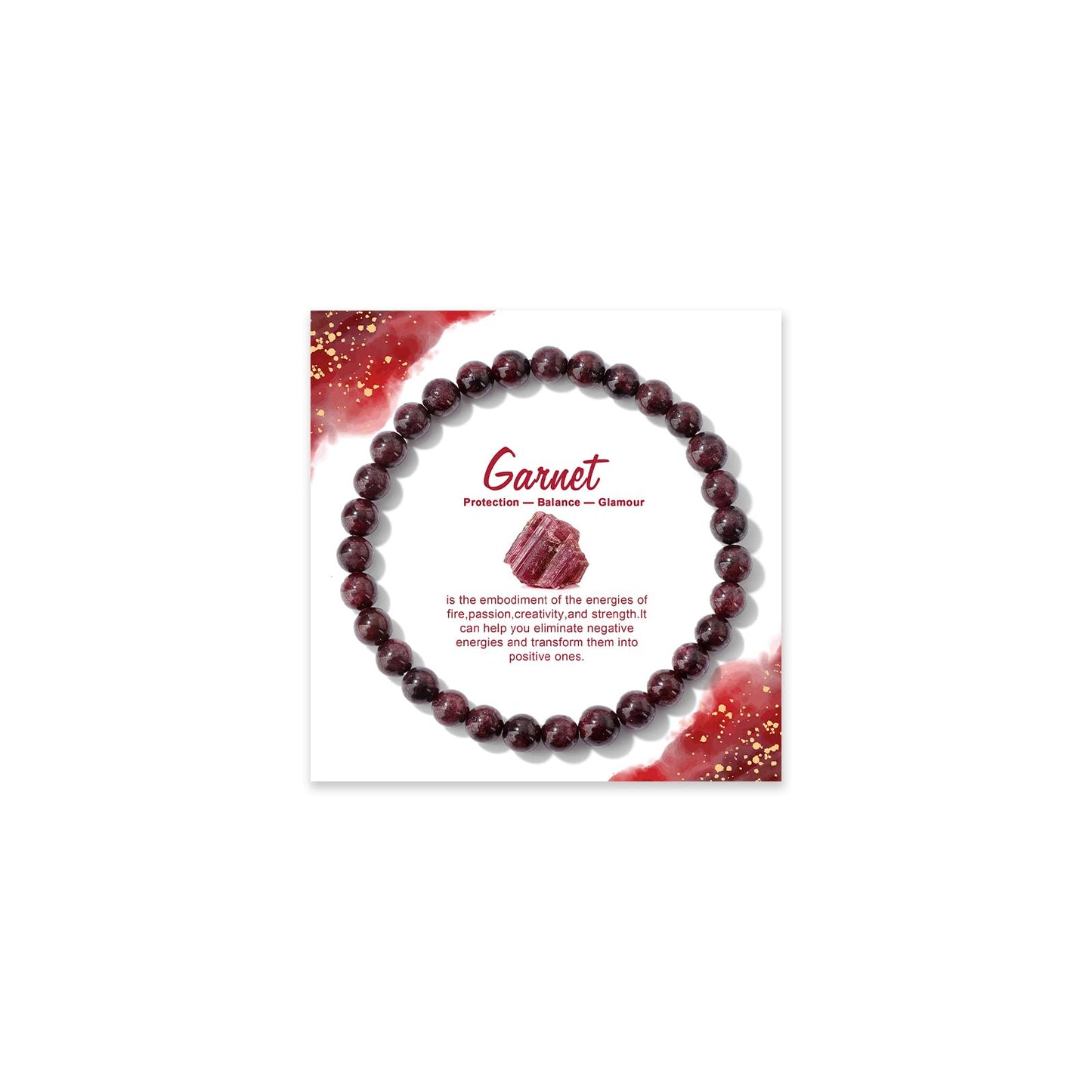 Garnet Bracelet for Men Women-6MM Handmade Bloodstone Beaded Bracelet Red Crystal Inspiring Passion and Energy Birthday Gifts