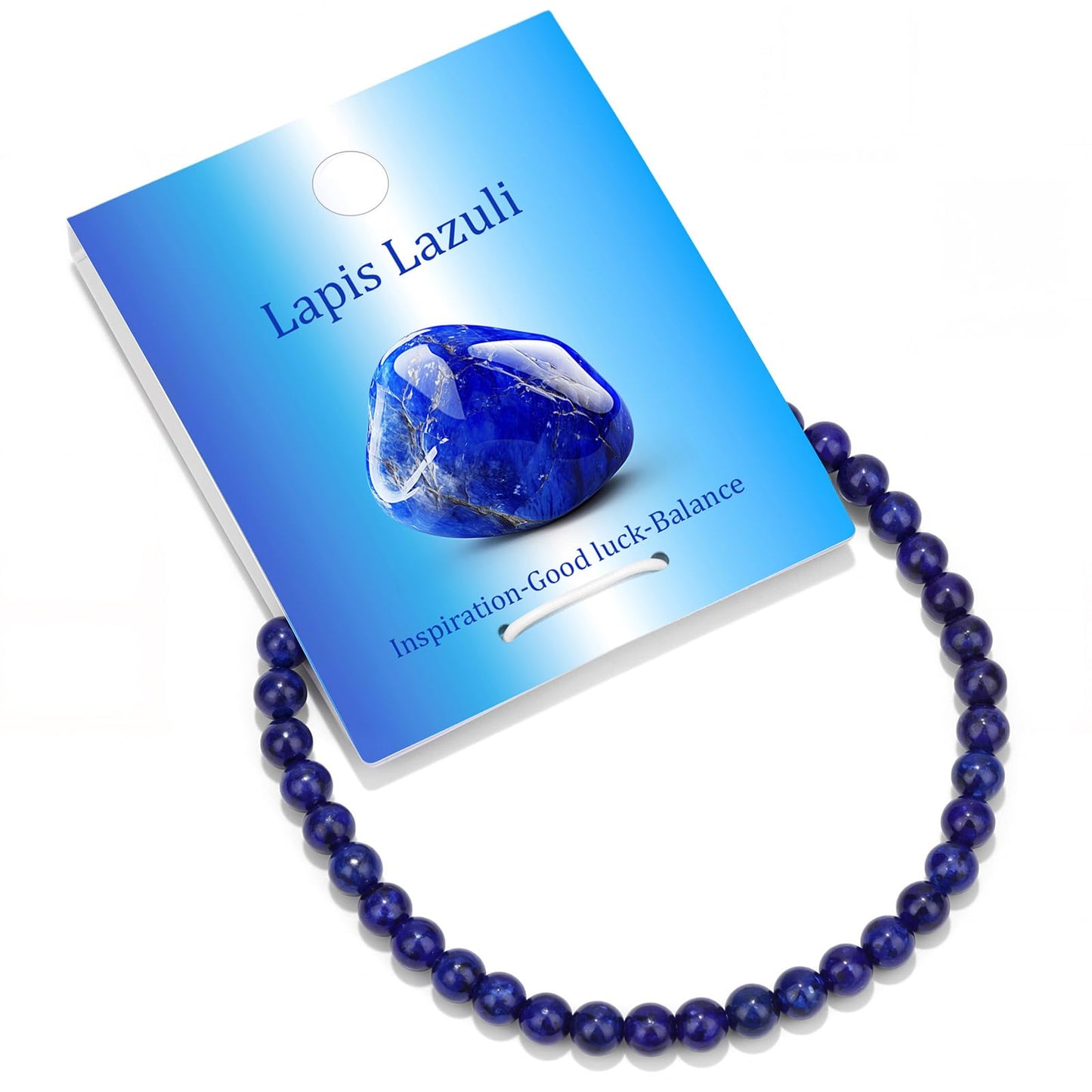 Vinswet Healing Crystal Bracelets for Women Men 4mm Lapis Lazuli Natural Stone Beaded Stretch Bracelet Handmade Gemstone Reiki Spiritual Jewelry Gifts