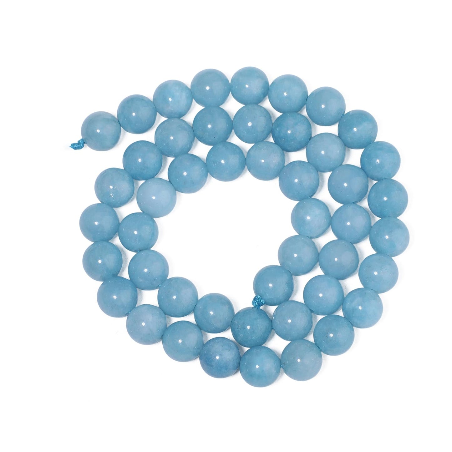 60pcs 6mm Natural Stone Beads Blue Chalcedony Beads Crystal Gemstone for Jewelry Making, DIY Bracelet Necklace