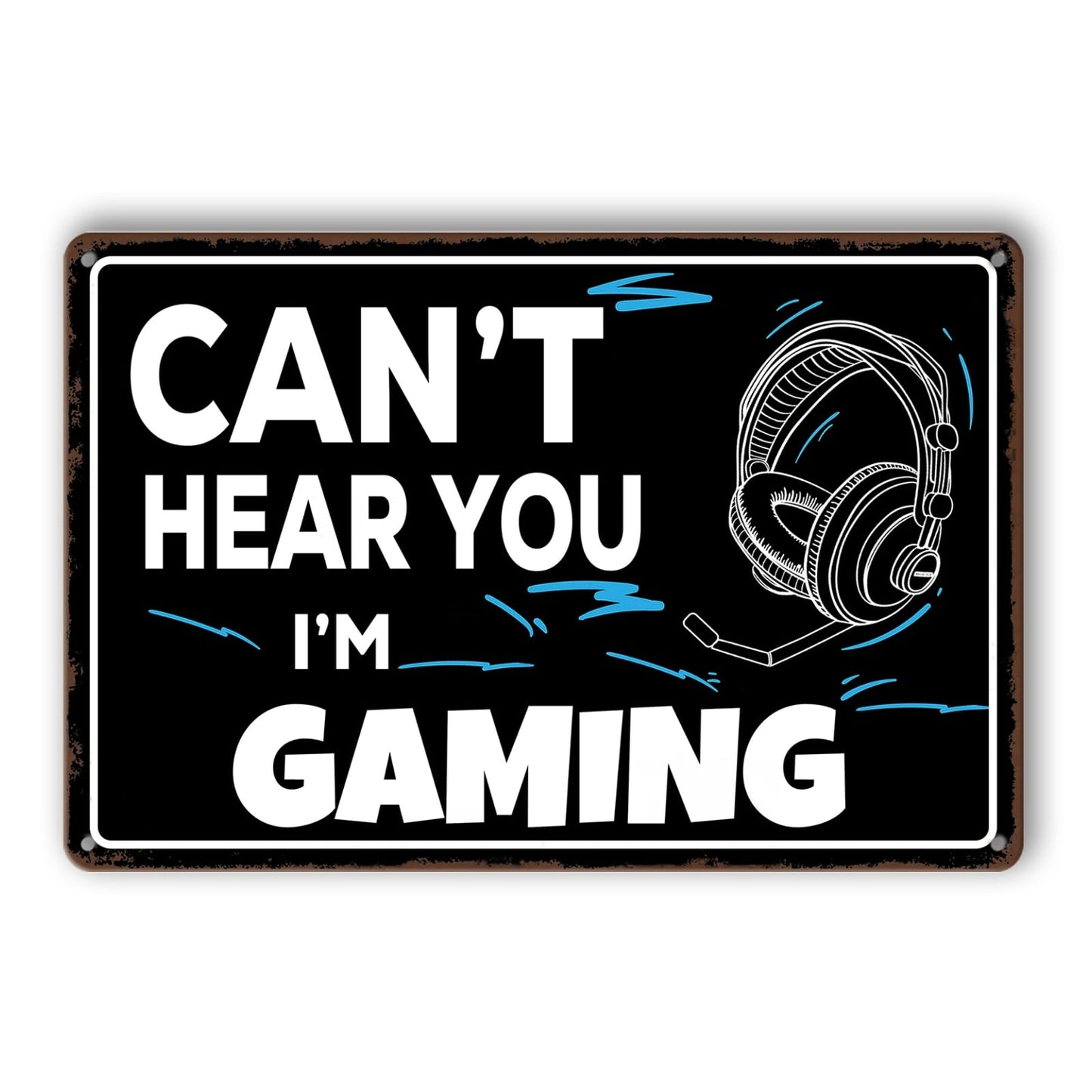 Game Room Sign Gamer Room Wall Decor Can't Hear You, I'm Gaming Signs Funny Gamer Tin Sign Gaming Decor For Boys Bedroom Teen Boy Room Decor Gaming Posters Gifts 8x12 Inches
