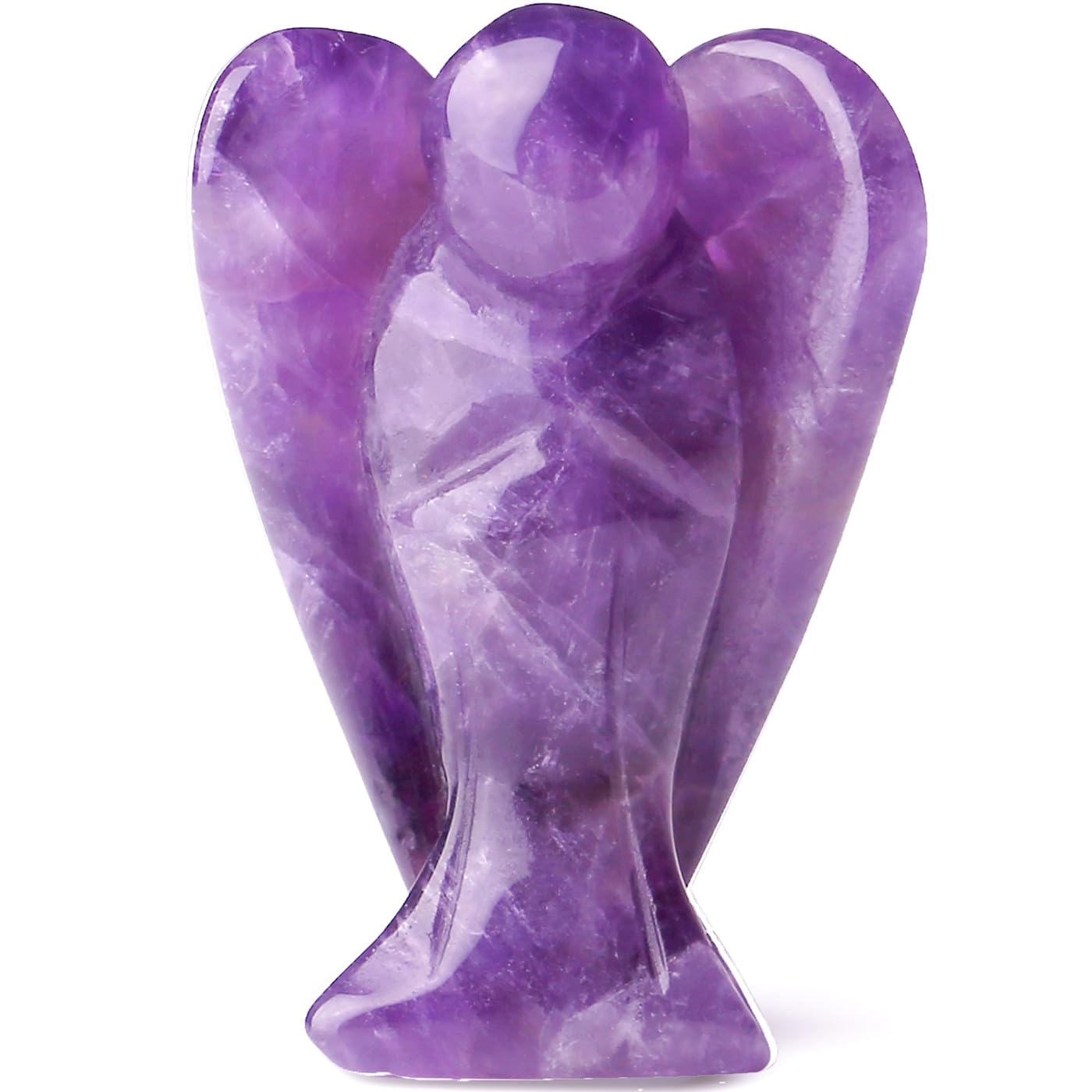 YATOJUZI 2" Amethyst Guardian Angels Hand-Carved Angel Statue Figurines Purple Office Desk Decor Accessories Decorations Crystals and Healing Stones Energy Reiki Gifts for Women