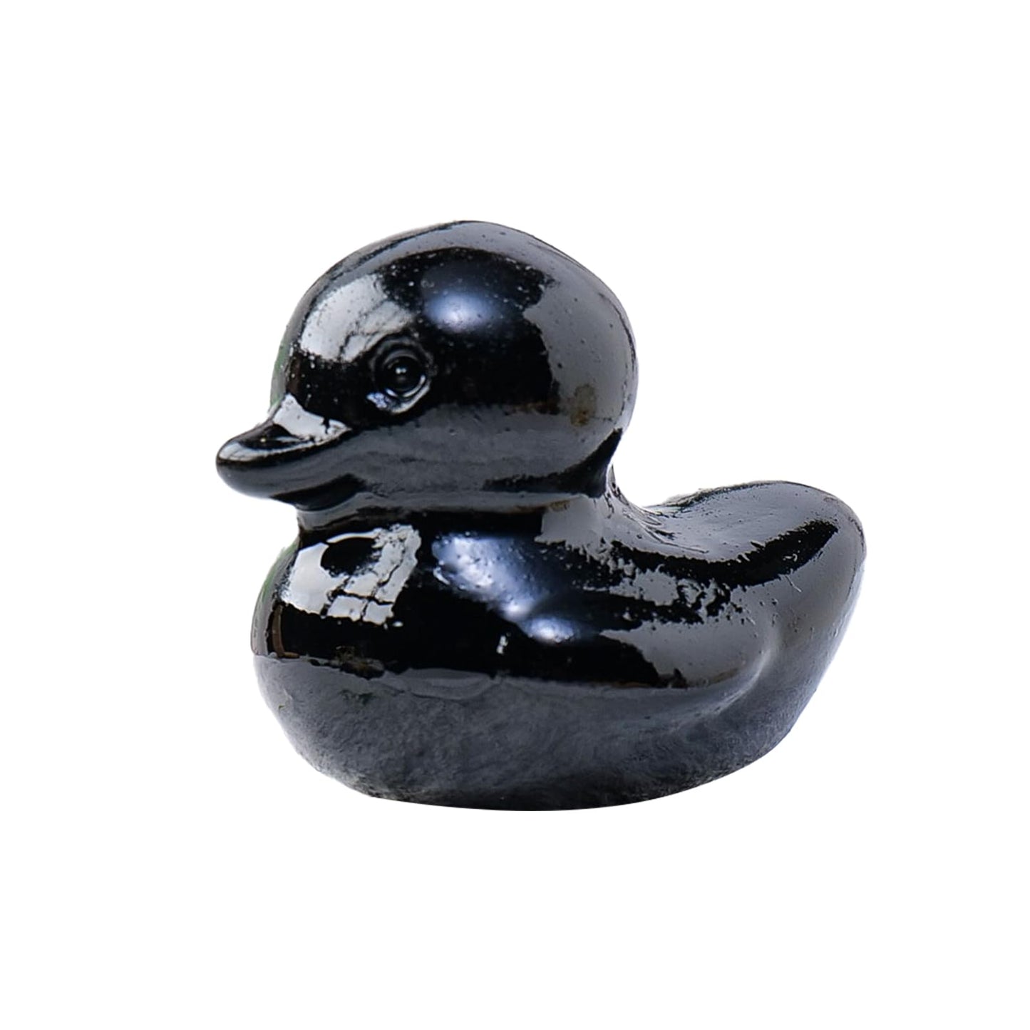 Runyangshi 1PCS Duck Figurine Statue Natural Crystal Obsidian Duck 1.18" Healing Crystal Stone Hand Carved Lucky Duckling Sculpture Home Desk Office Decoration Duck Lover Gift