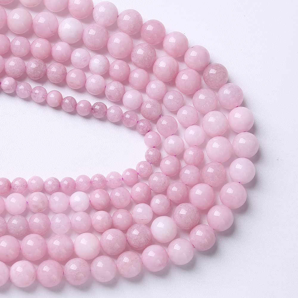 37pcs 10mm Natural Purple Kunzite Jade Stone Beads Round Loose Stone Beads for Jewelry Making DIY Bracelet Necklace Earrings 15" (Purple Kunzite, 10mm)