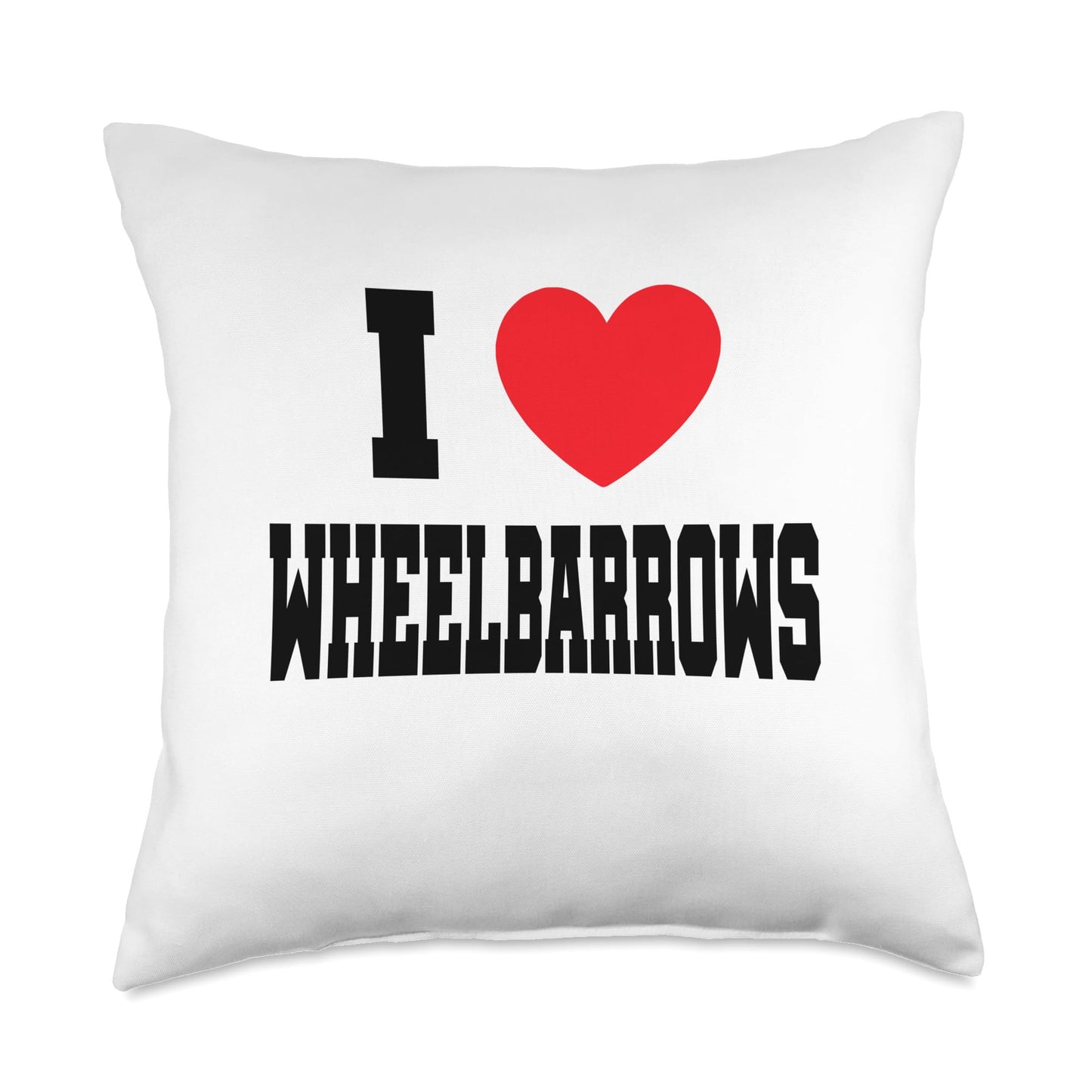My Heart I Love Wheelbarrows Throw Pillow, 18x18, Multicolor