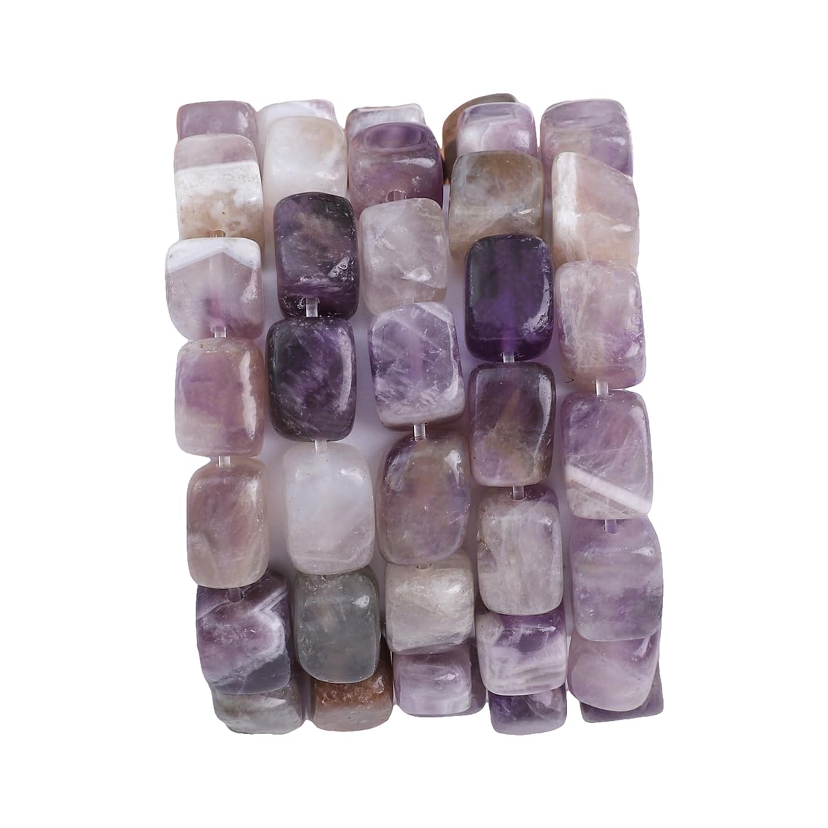 BEADIA Natural Amethyst Cuboid Stone Loose Semi Gemstone Beads for Jewelry Making 8mmx12mm 38cm/Strand