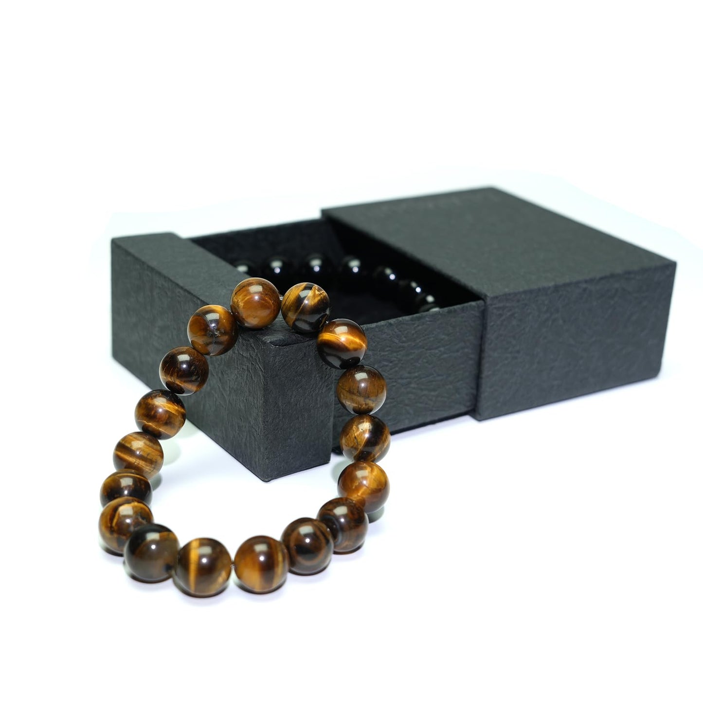 MTJAHPS Protection Bracelet, empath protection, black obsidian Crystals and Healing Stones Bracelet for Women ，Luck ，Anxiety and Stress Clam Bracelet (Obsidian + Tiger Eye（14mm)-2 Pcs