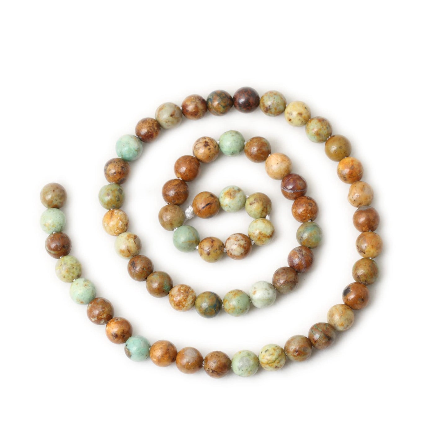 CHEAVIAN 60PCS 6mm Natural Peacock Turquoise Gemstone Round Loose Beads for DIY Bracelet Necklace Earrings Jewelry Making 1 String 15 Inches