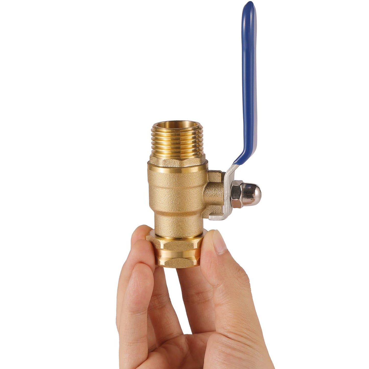 BILAL Heavy Duty Garden Hose Shut Off Valve with Long Handle, High Flow Hose Ball Valve 3/4" GHT Brass Water Valve Shutoff Tool with Rubber Washers, Garden Hose Connector Adapter Fittings (2 Pack)