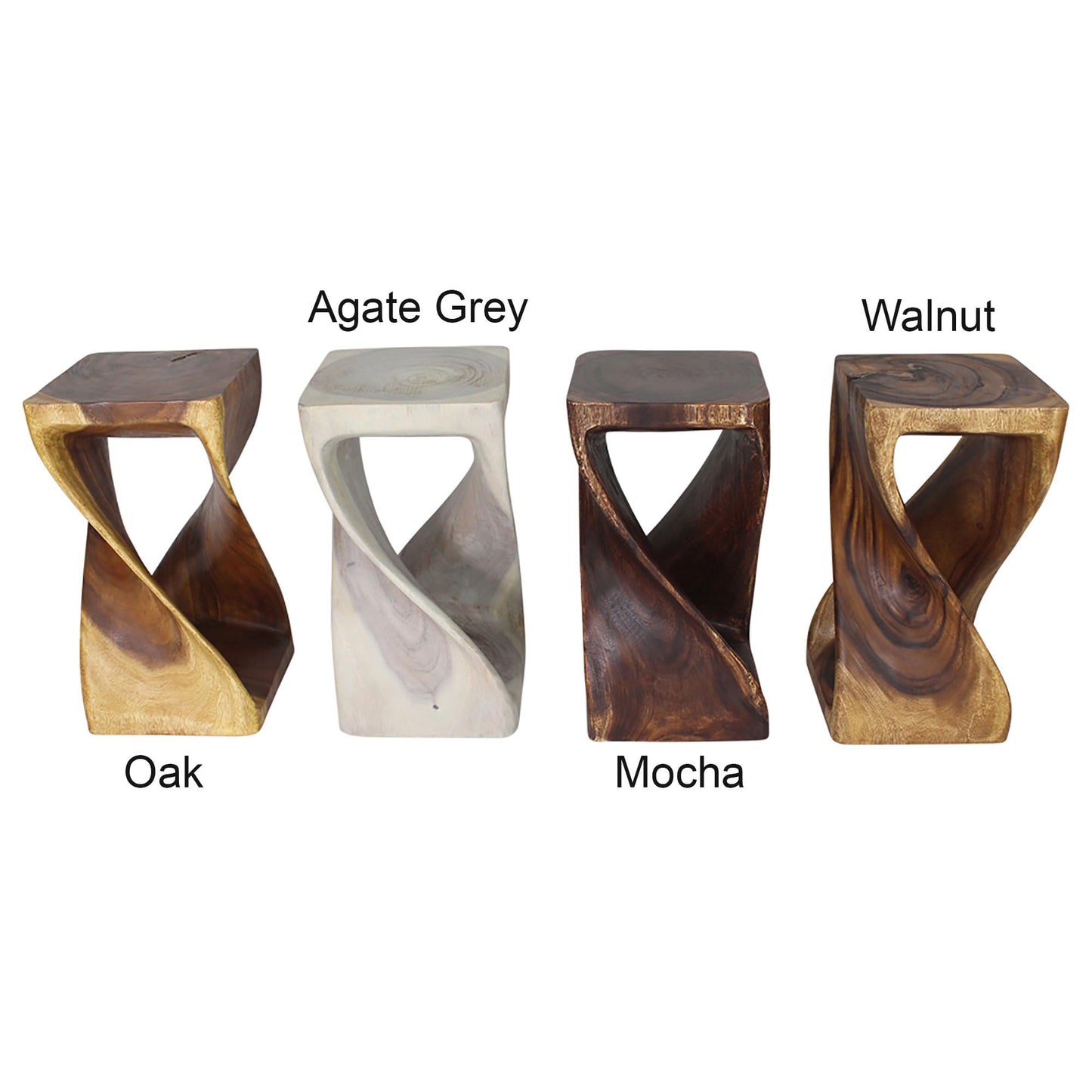 Haussmann® Original Wood Twist Stool 12 X 12 X 23 in High Oak Oil