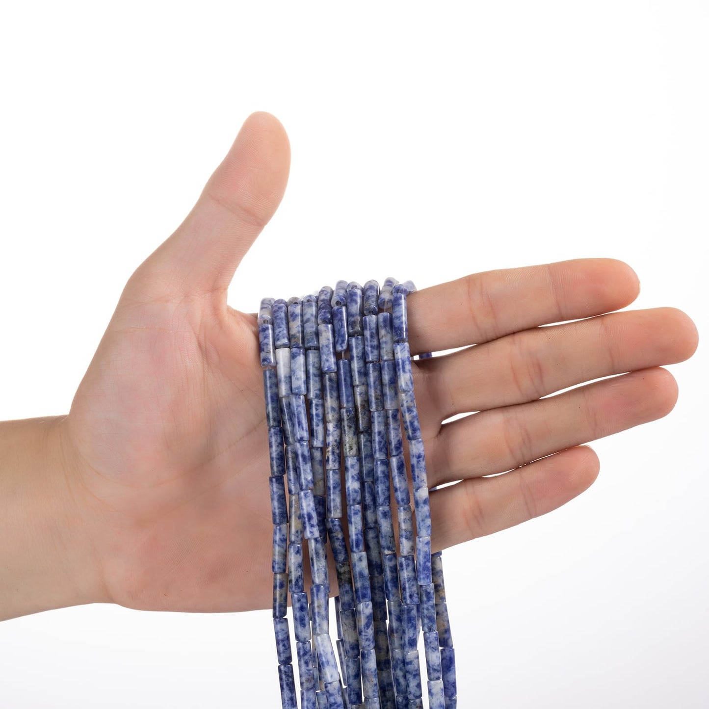 Natural Blue Sodalite Cylinder Tube Beads 4x13mm 38cm/str Loose Semi Gemstone Stone Beads for Making Bracelets Necklace Earrings