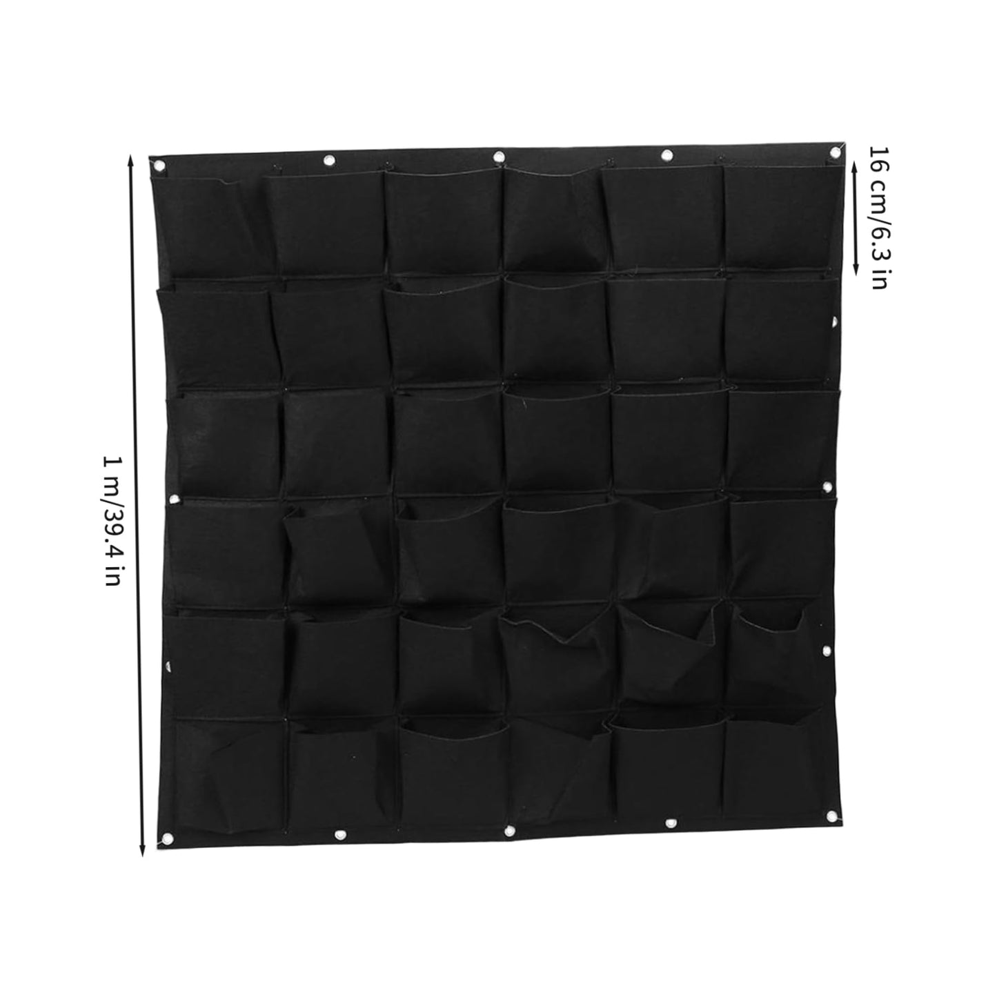 Bemonew Vertical Planter Vertical Garden Planter with 36 Pockets, Living Wall for Indoor Outdoor Use, Thick Non-Woven Fabric Planting Bag (Black, 39.4"x39.4")