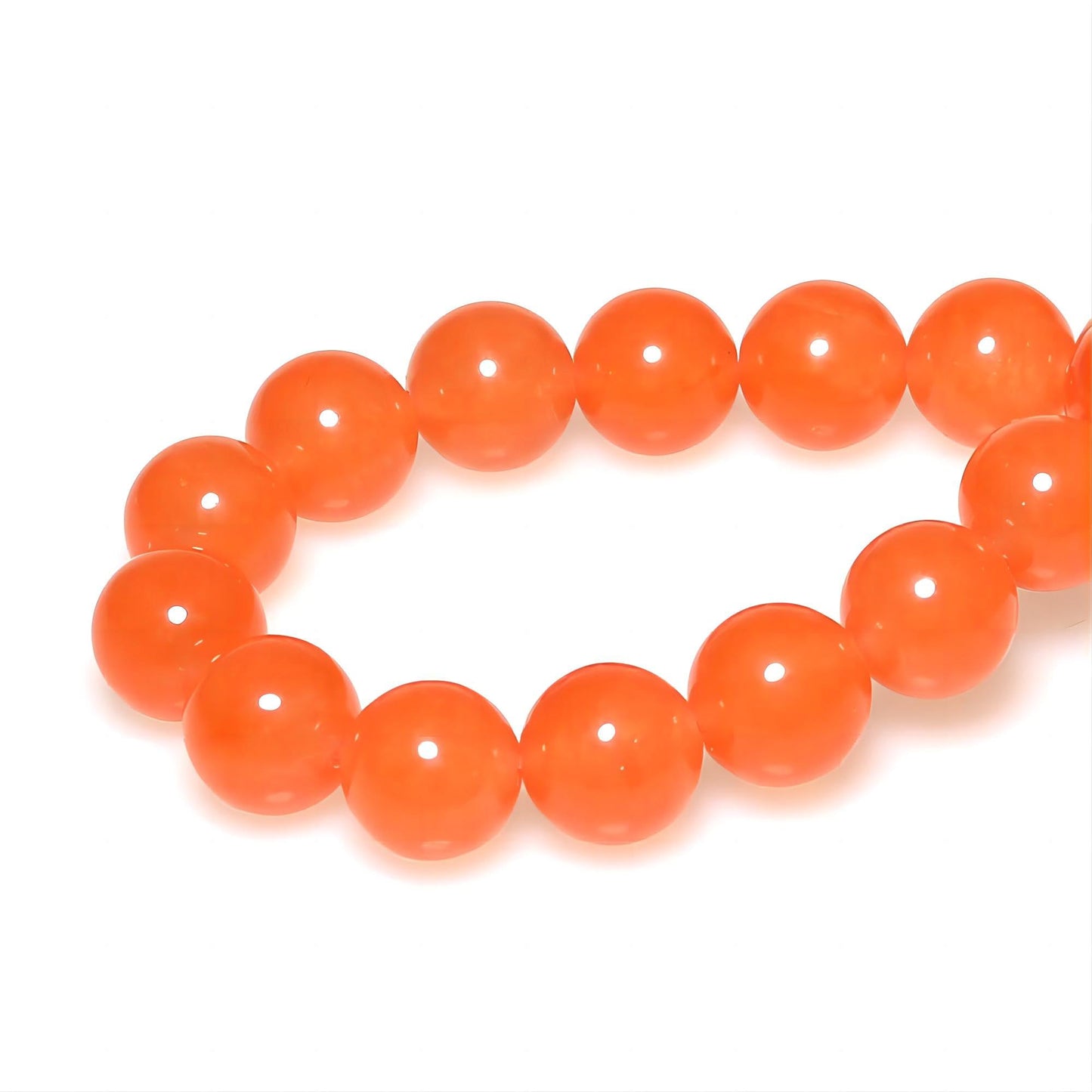 MJDCB Stone Beads 8mm 43pcs Round Orange Red Jade Loose Gemstone Bead Charms for Jewelry Making Bracelet Necklace Earring Pendant