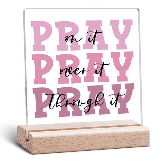 Christian Decor Acrylic Plaque Birthday Inspiration Religious Gift for Her Bible Verse Desk Decor Spiritual Acrylic Plaque Decorative Sign for Birthday Christmas Mom Sister Friend Faith Desk Decors