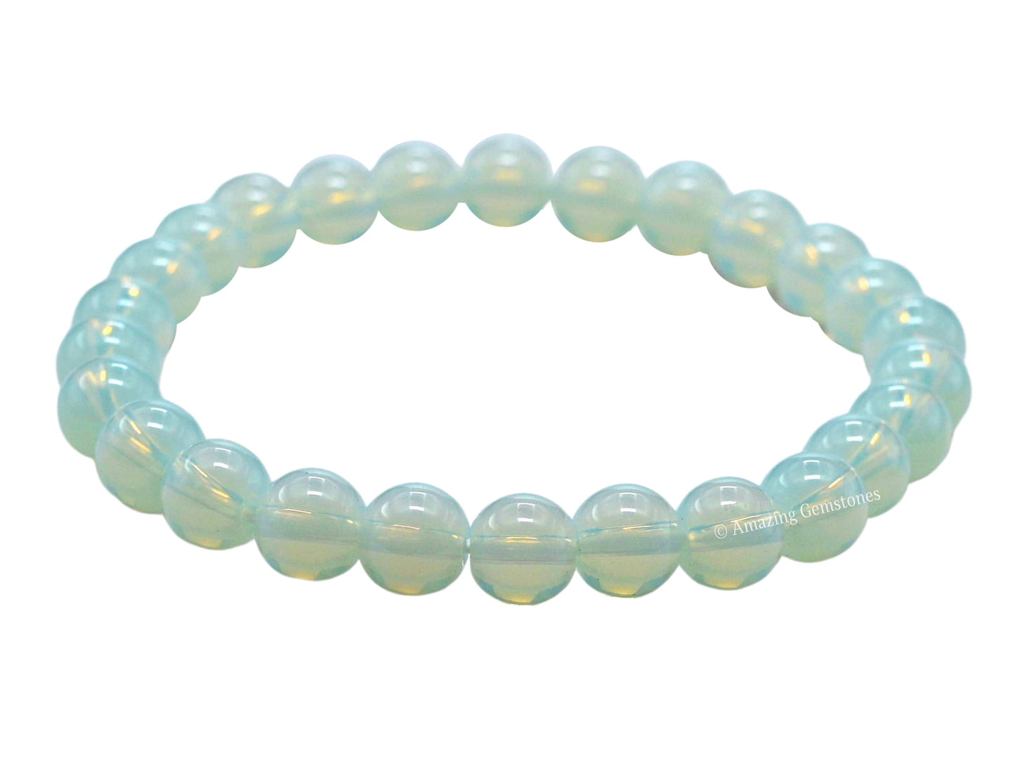 Amazing Gemstone Crystal Bracelet for Women Men's Gifts - Protection Healing Crystal Bracelet - 8mm Gemstone Beaded Stretchable Bracelet Pulseras Para Hombres Mujer Stocking Stuffers Mothers Day Gift (Opalite)