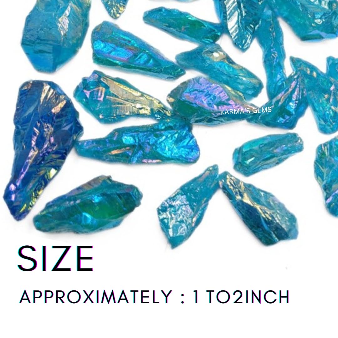 Crystals, Rocks, Jade, Crystals and Healing Stones, Witchcraft Supplies, Healing Crystals, Stones, Healing Stones, Rock Collection, Agate, Raw Stones (Aqua Aura Quartz, 2 Pcs)